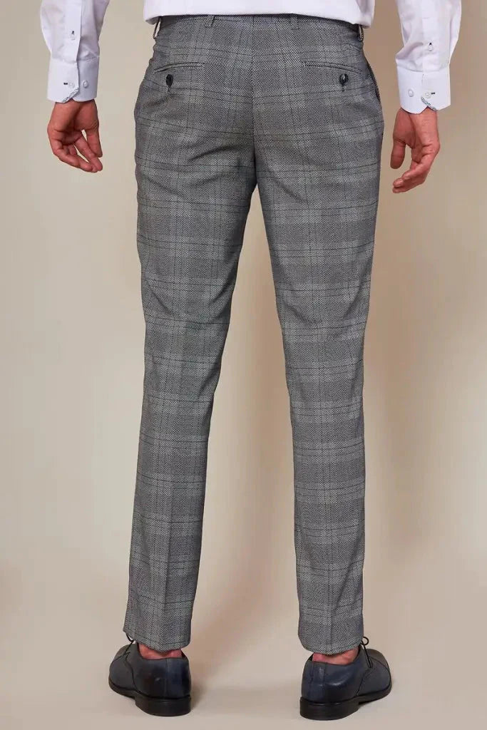 2-delig pak - heren kostuum grijs - check Jerry grey suit