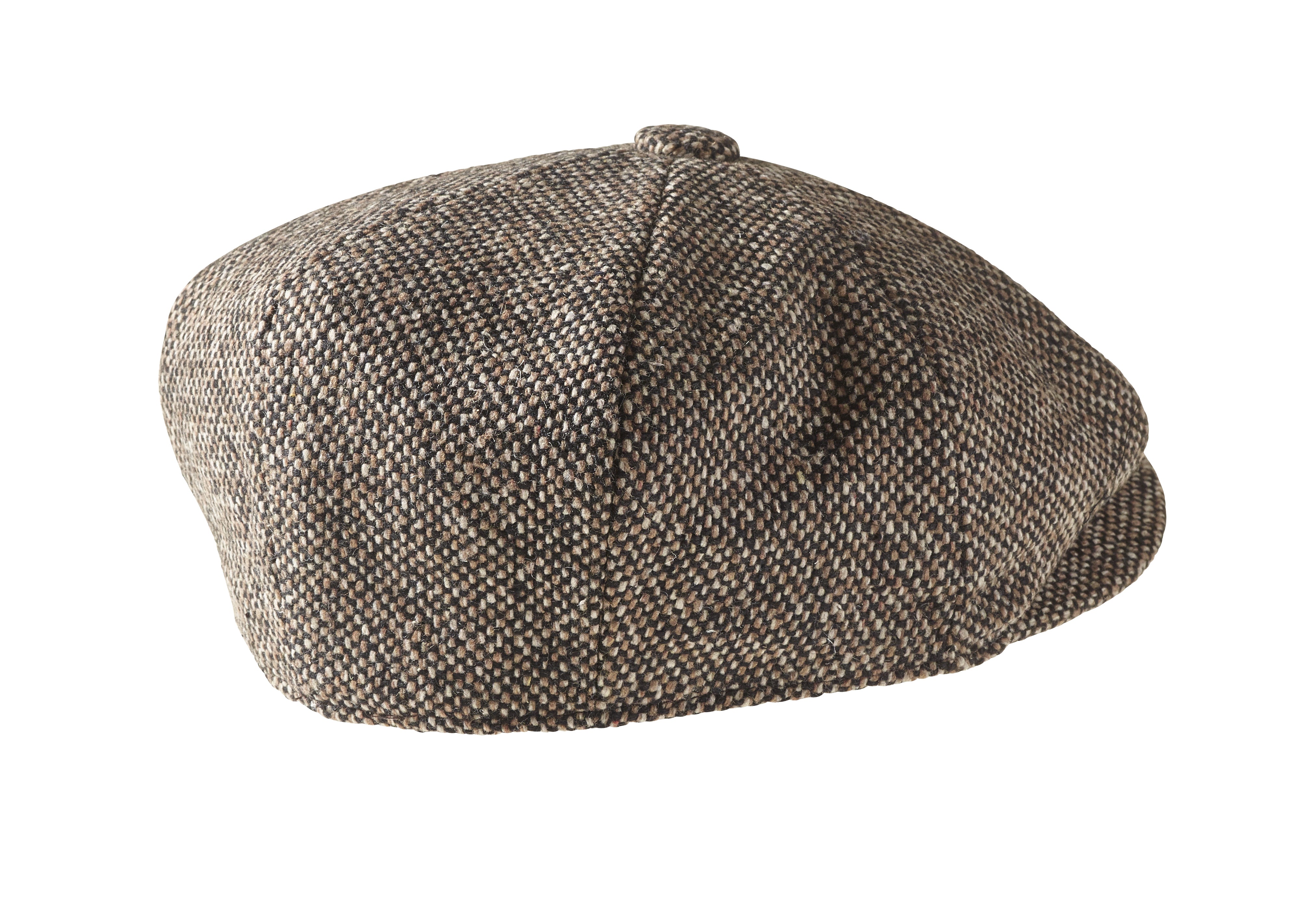Melton Tweed Ull - Bird's Eye Brun Mössa