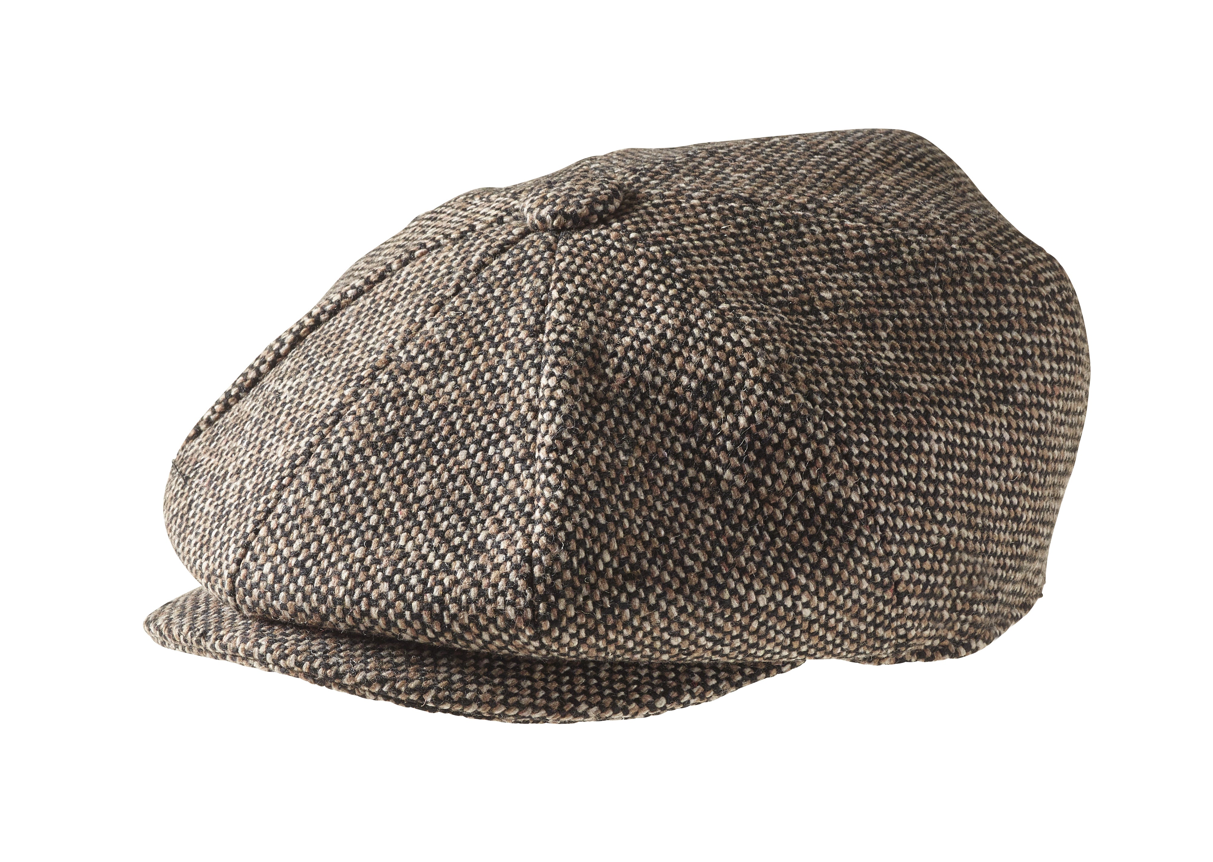 Melton Tweed Ull - Bird's Eye Brun Mössa