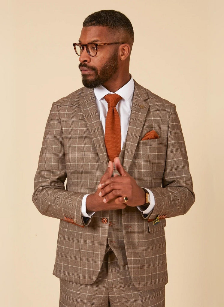 Marc Darcy - Colbert Ruitpatroon Beige Ray Tan