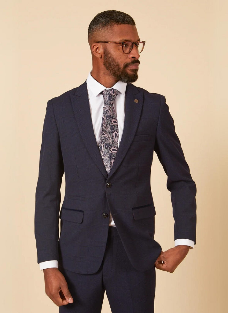 Marc Darcy - Colbert Ruitpatroon Donker Blauw Bromley Navy