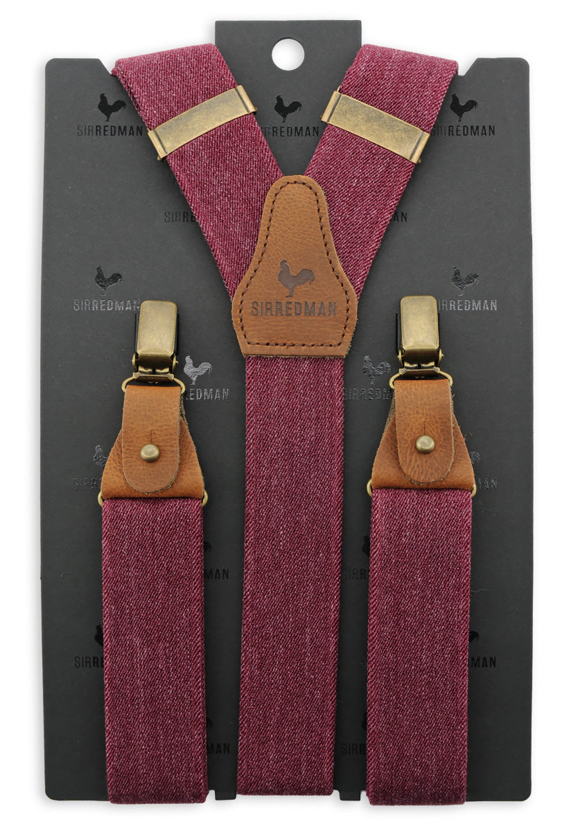 Hängslen Classic Luxe Denim Urban bordeaux