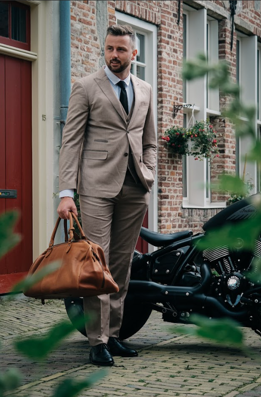 CASTLESON Major - Driedelig Herenpak Beige