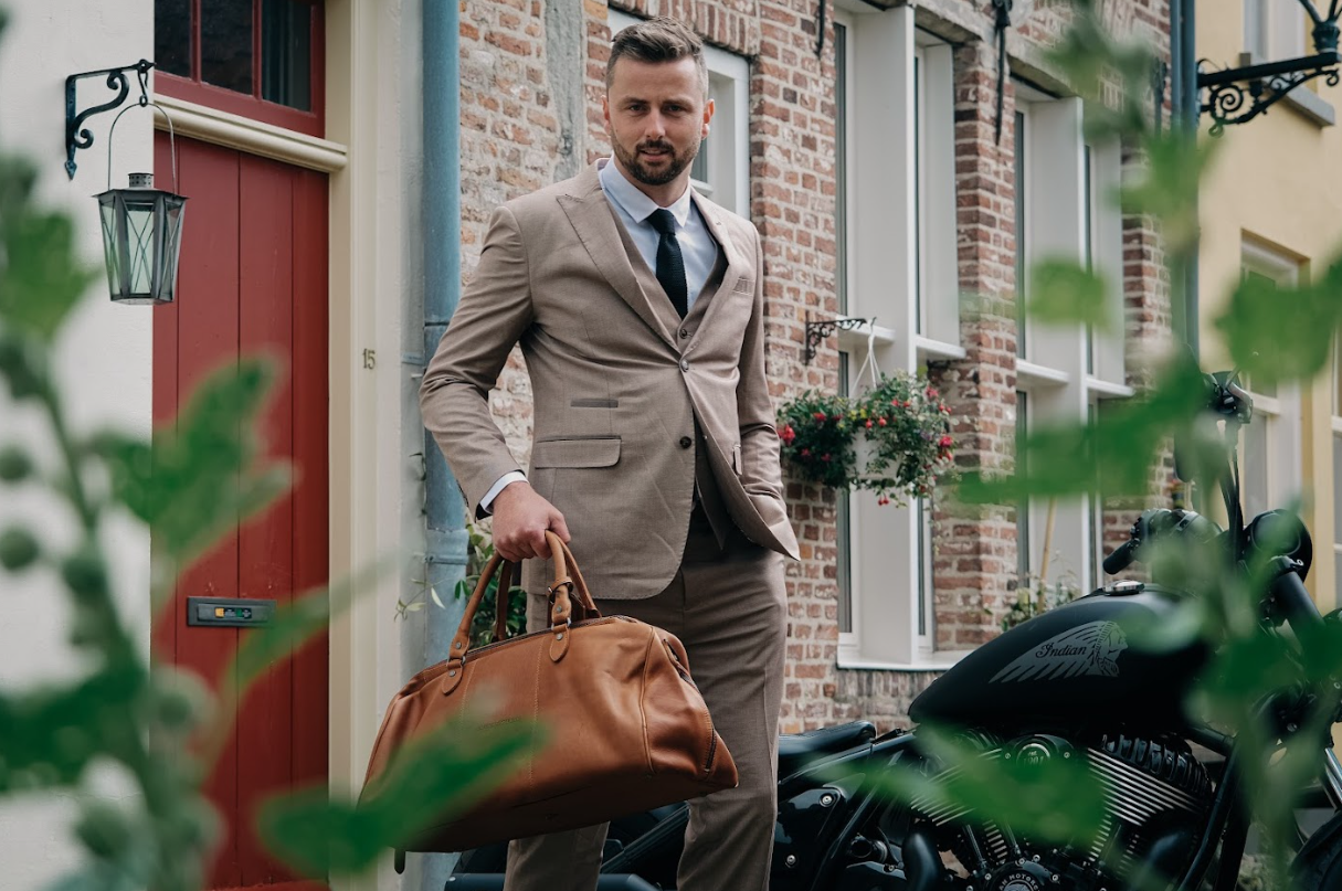 CASTLESON Major - Driedelig Herenpak Beige