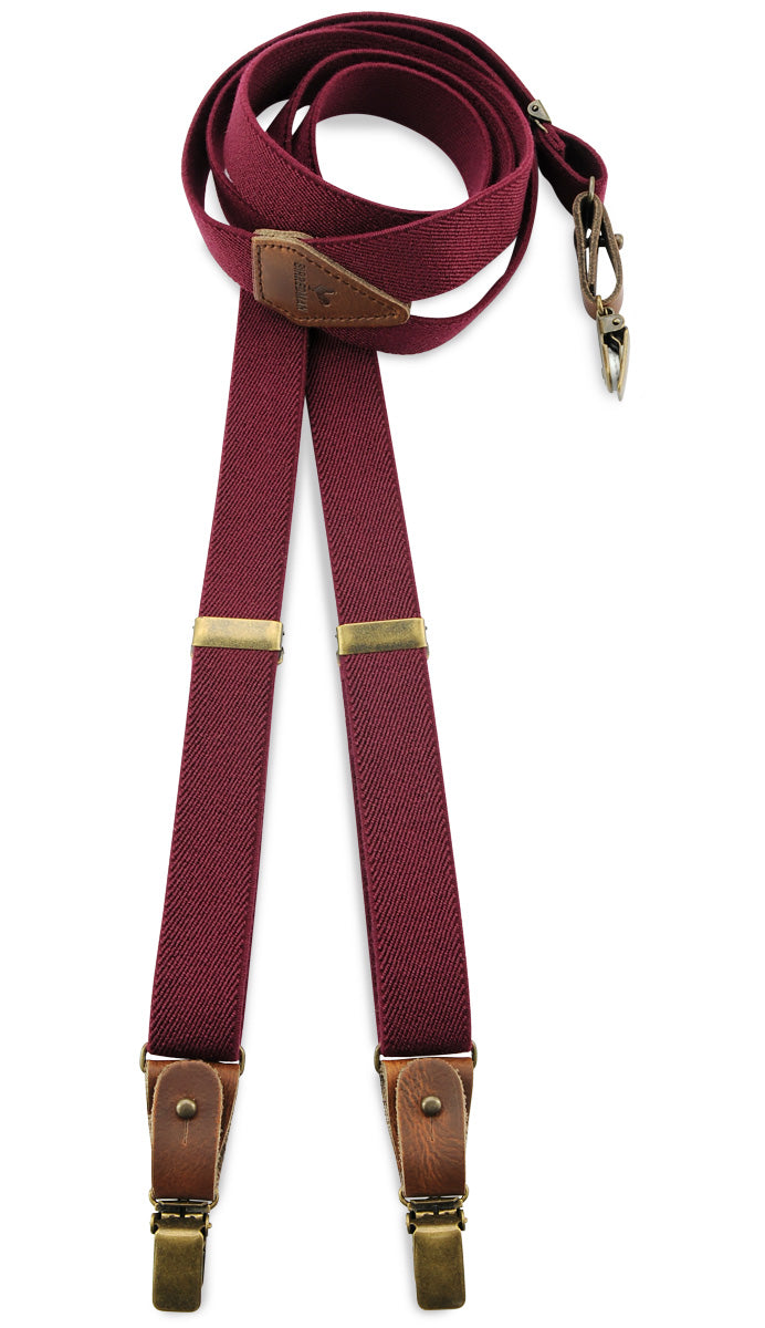 Luxe Bretels handgemaakt - Buck Burgundy - bretels