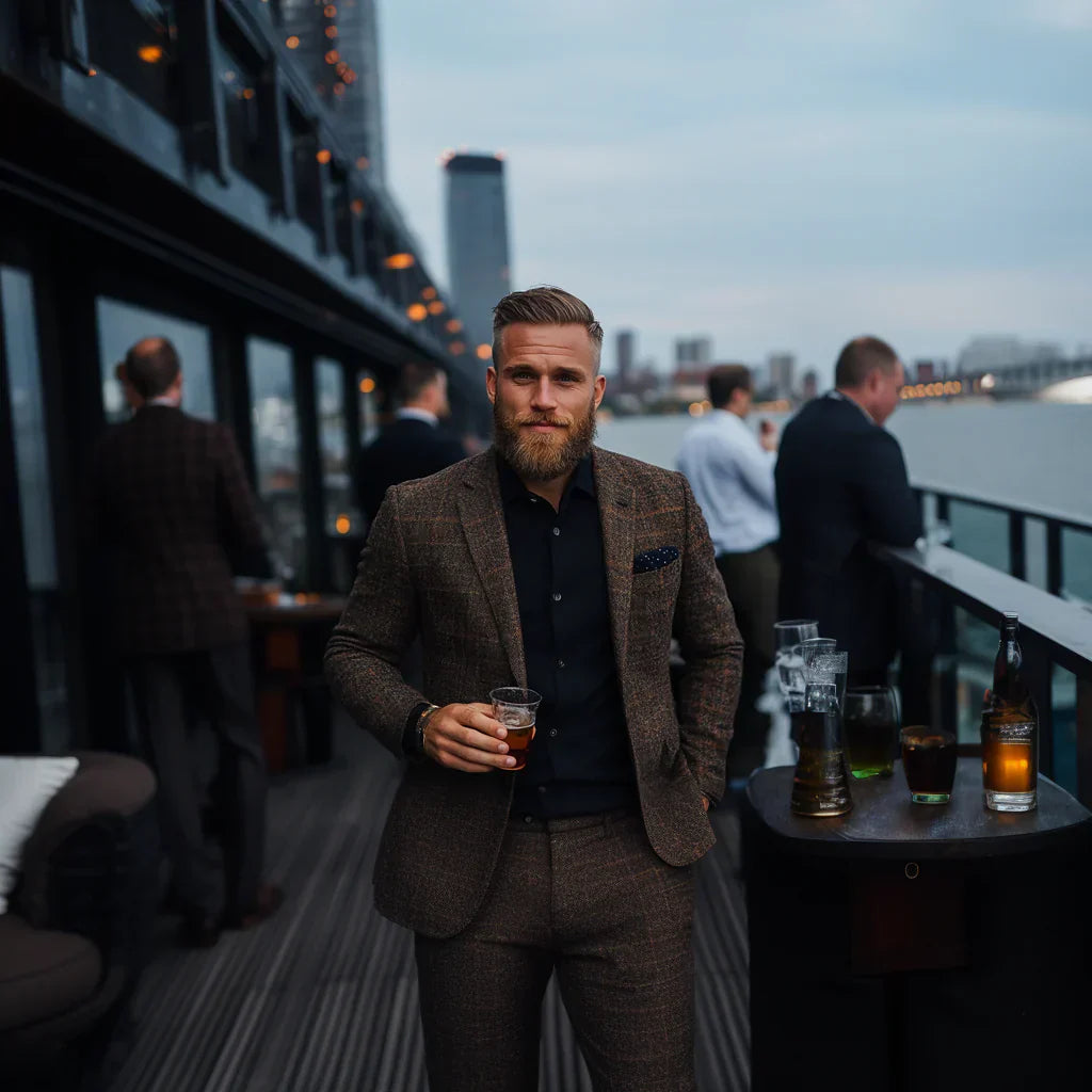 Is een bruin pak nog in de mode?