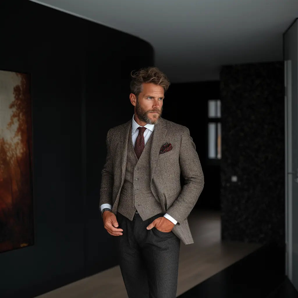 Is een tweed pak nog in de mode?