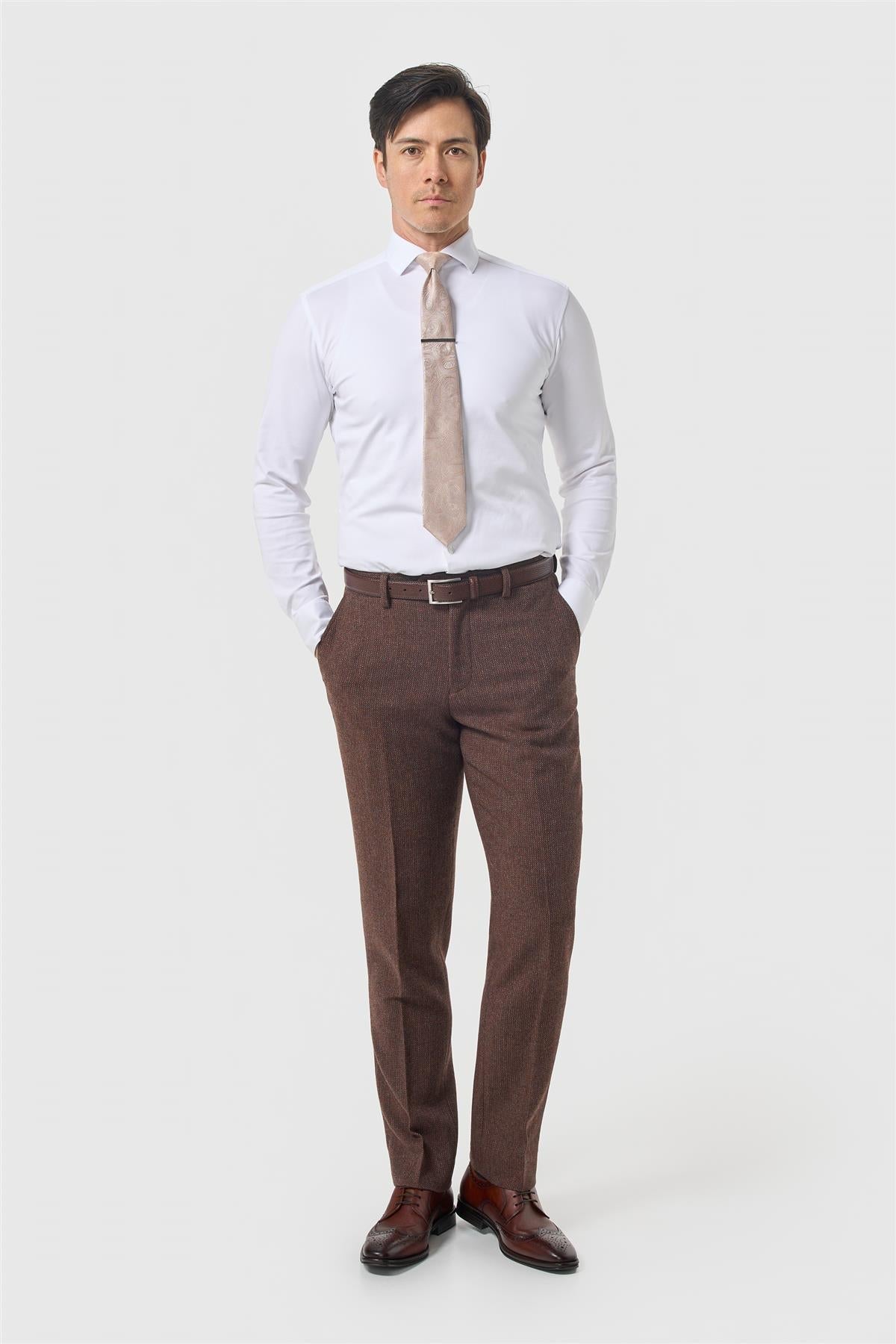 Cavani Thomas - Pantalon Donker Mahonie Tweed 2