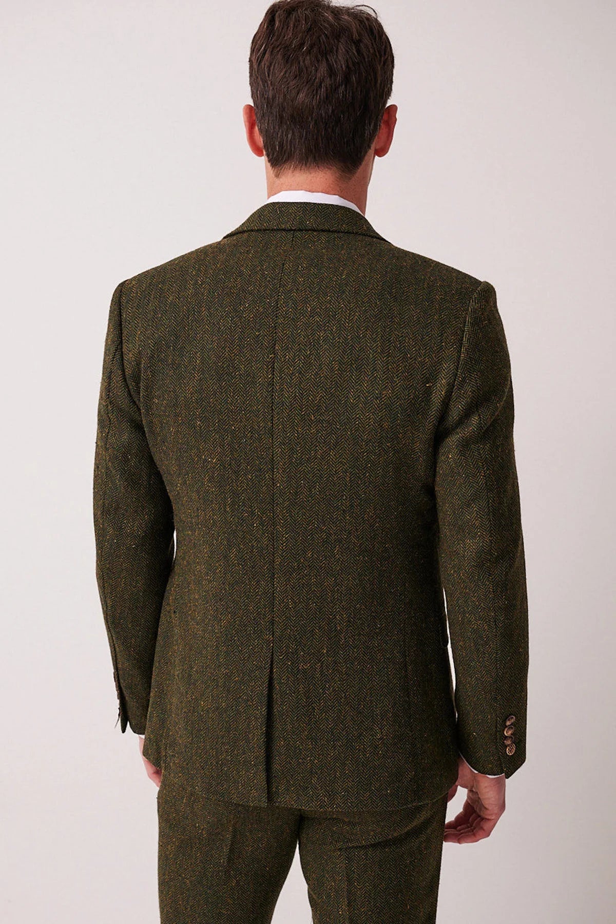 3-delig Heren kostuum Tweed Dean Olive - Marc Darcy