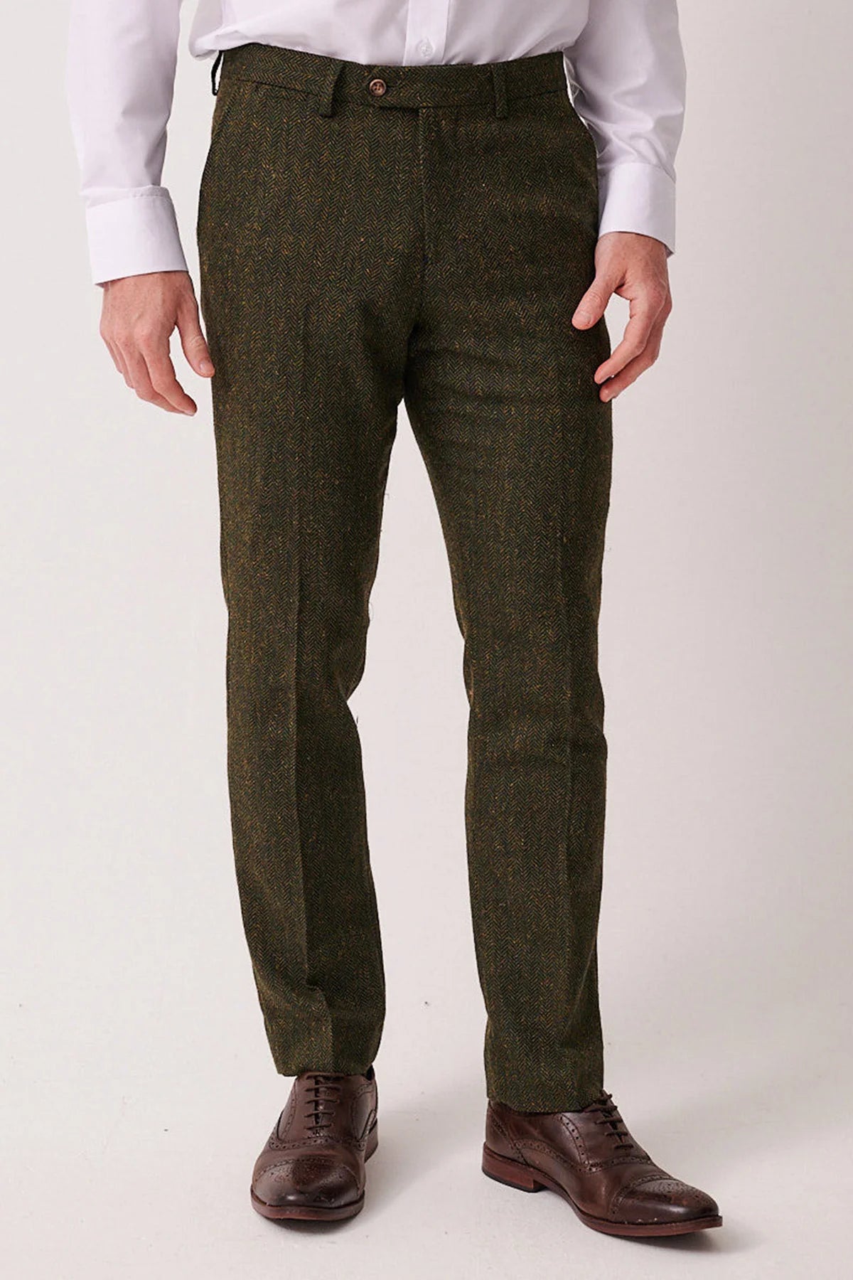 Marc Darcy - Pantalon Dean Olive Tweed