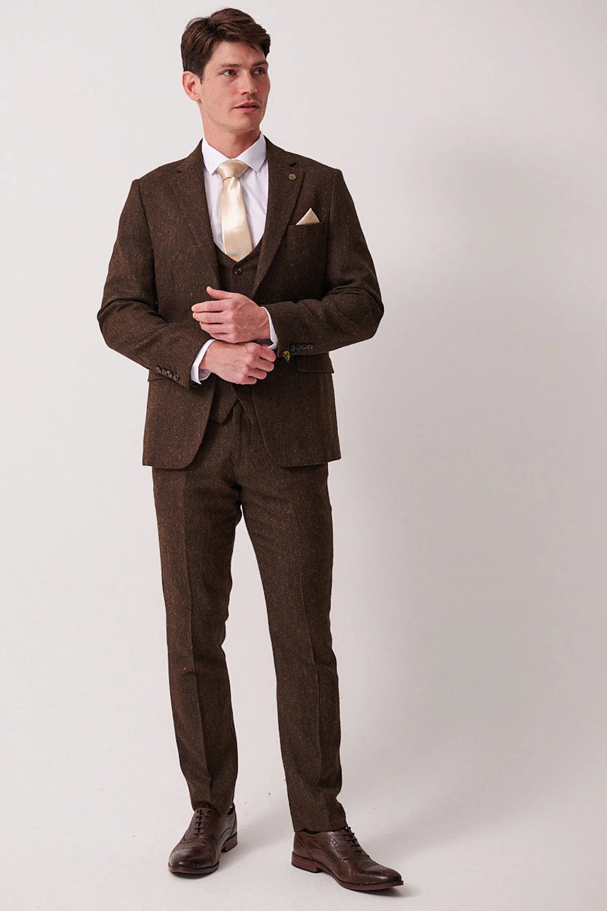 3-delig Heren kostuum Tweed Dean Brown - Marc Darcy