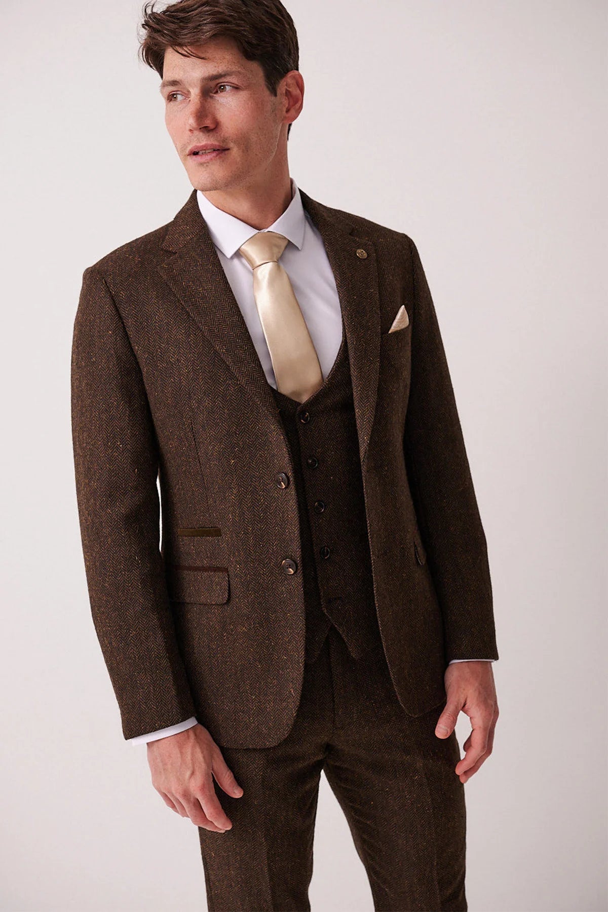 3-delig Heren kostuum Tweed Dean Brown - Marc Darcy