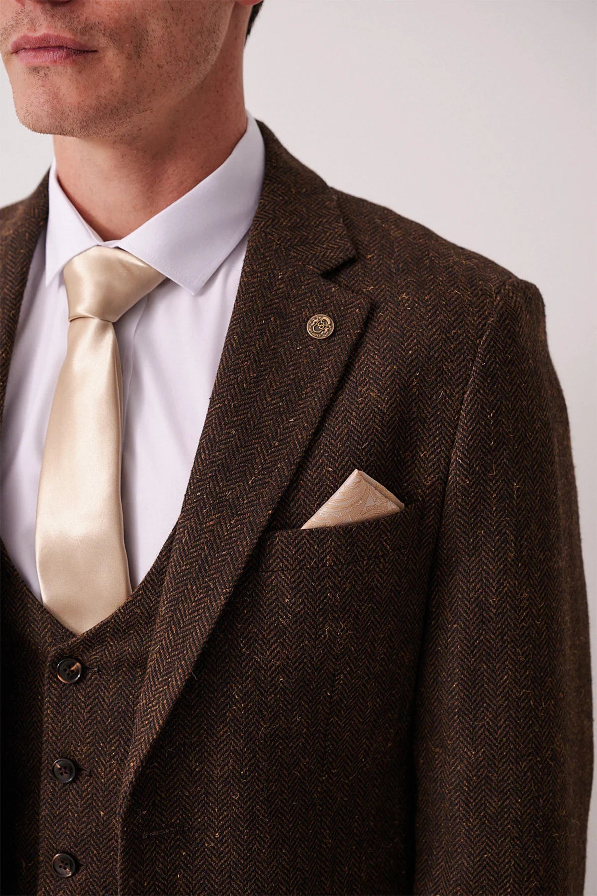 3-delig Heren kostuum Tweed Dean Brown - Marc Darcy