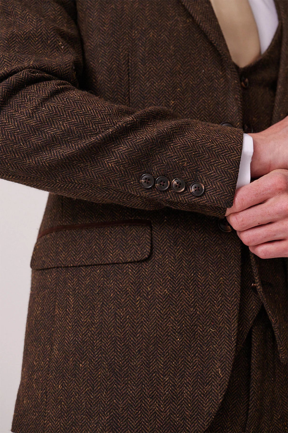 3-delig Heren kostuum Tweed Dean Brown - Marc Darcy