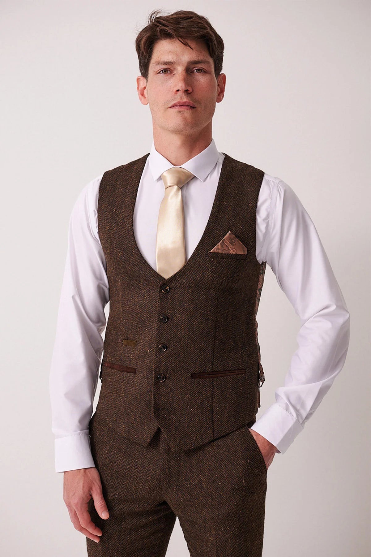3-delig Heren kostuum Tweed Dean Brown - Marc Darcy