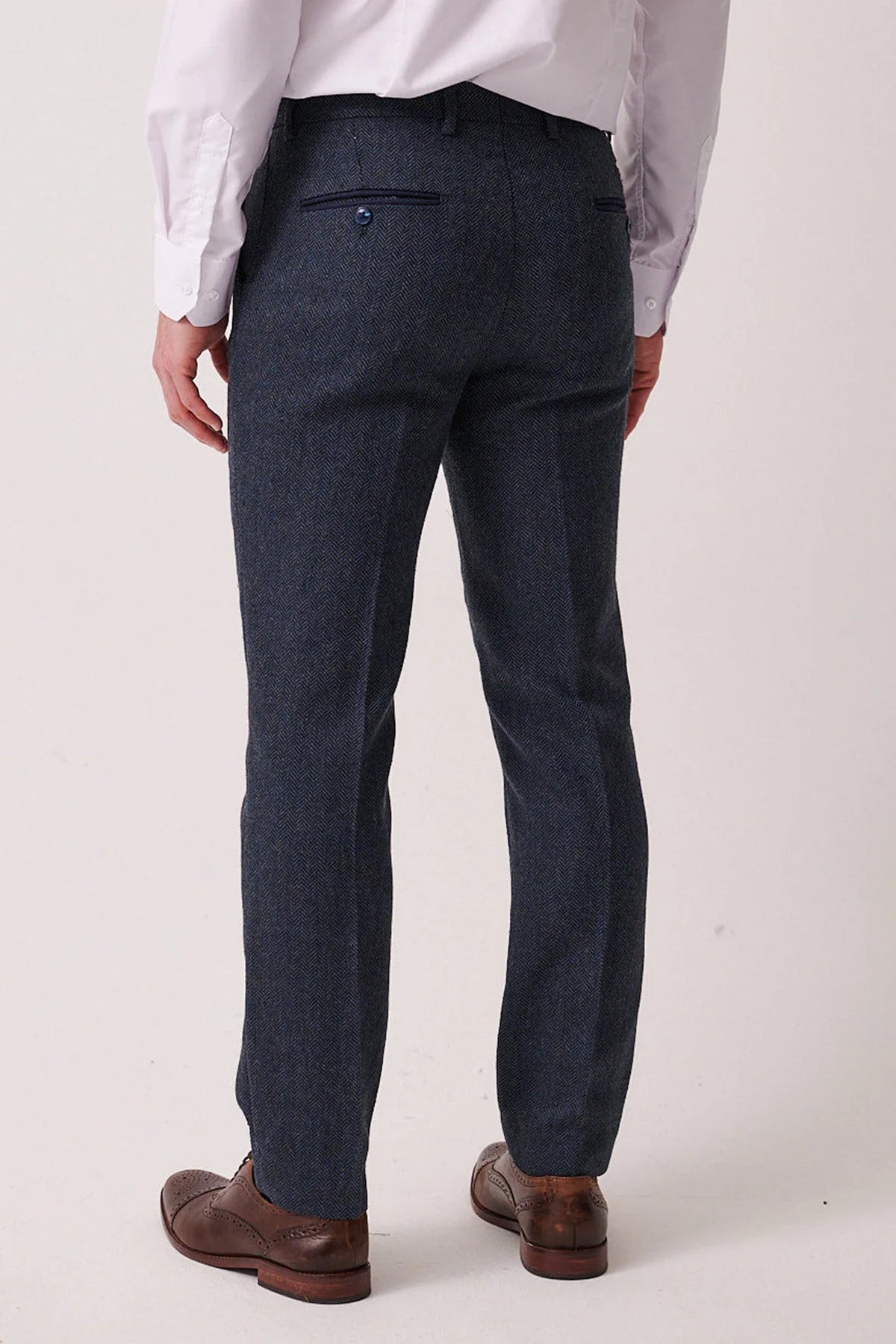 3-delig Heren kostuum Tweed Dean Blue - Marc Darcy