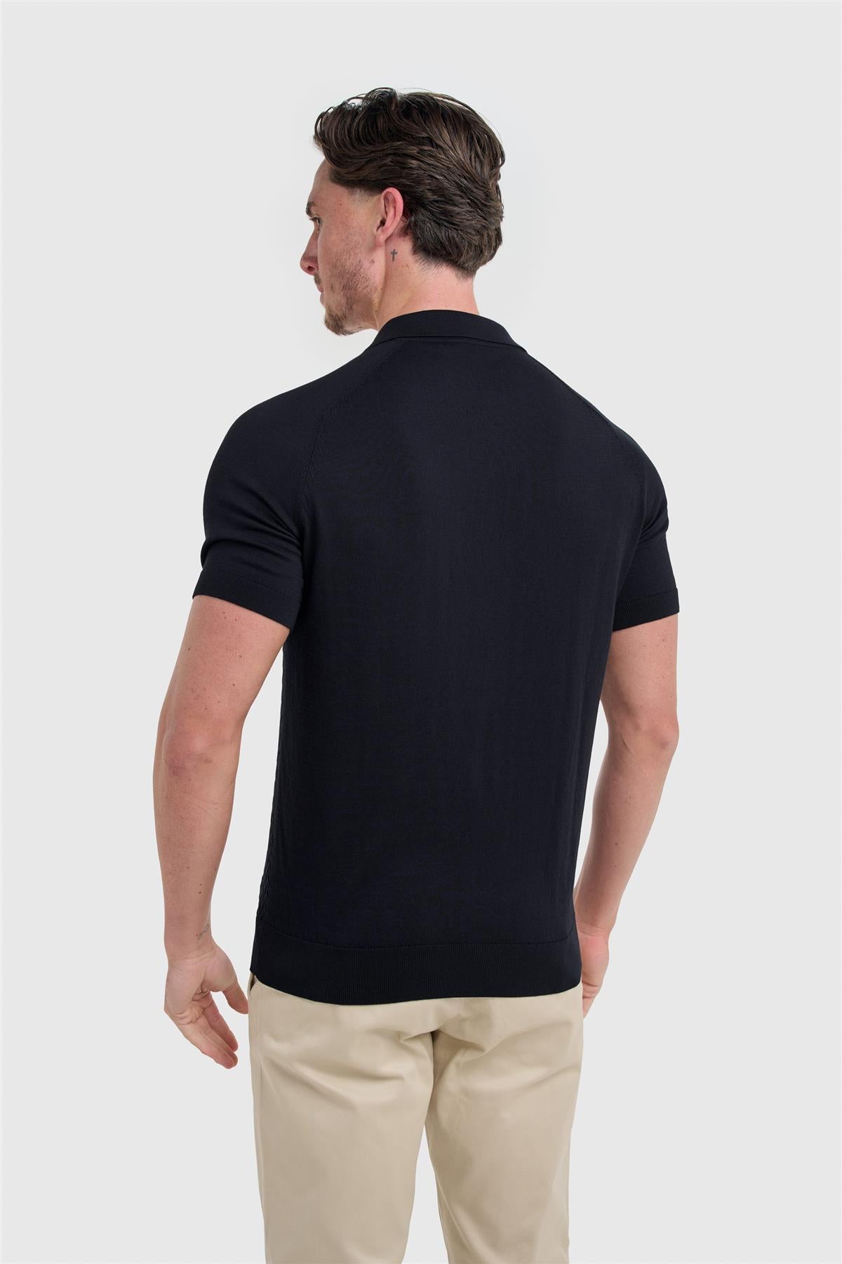 Cavani Turin Navy - Gebreide polo heren 3