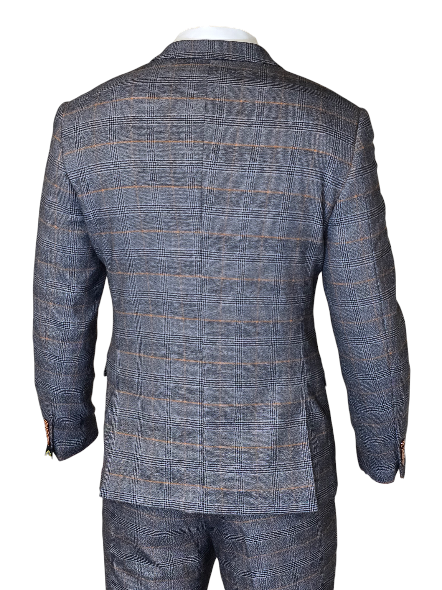 2-delig pak - geruit heren kostuum - Jenson grey 2pc suit