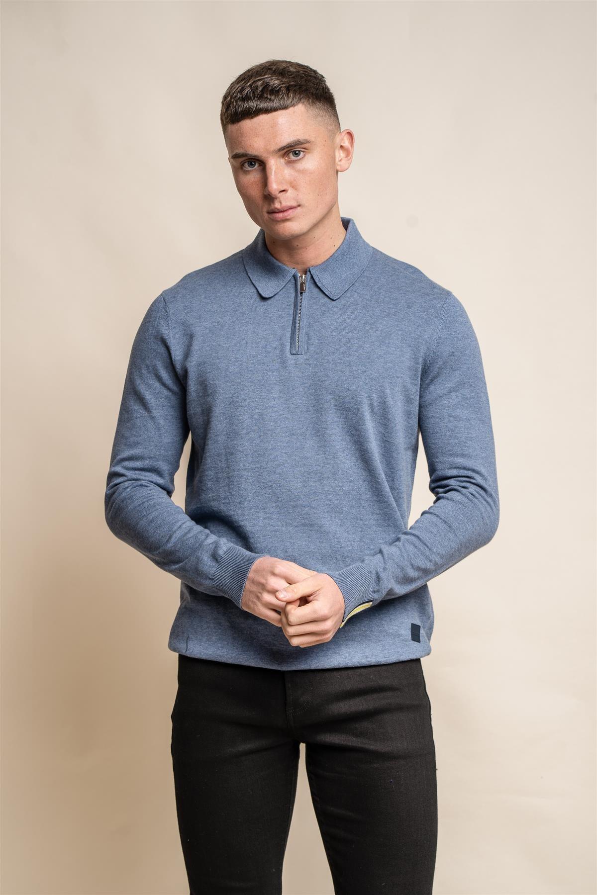 Falcao Grey - Pullover Heren met Rits - Cavani