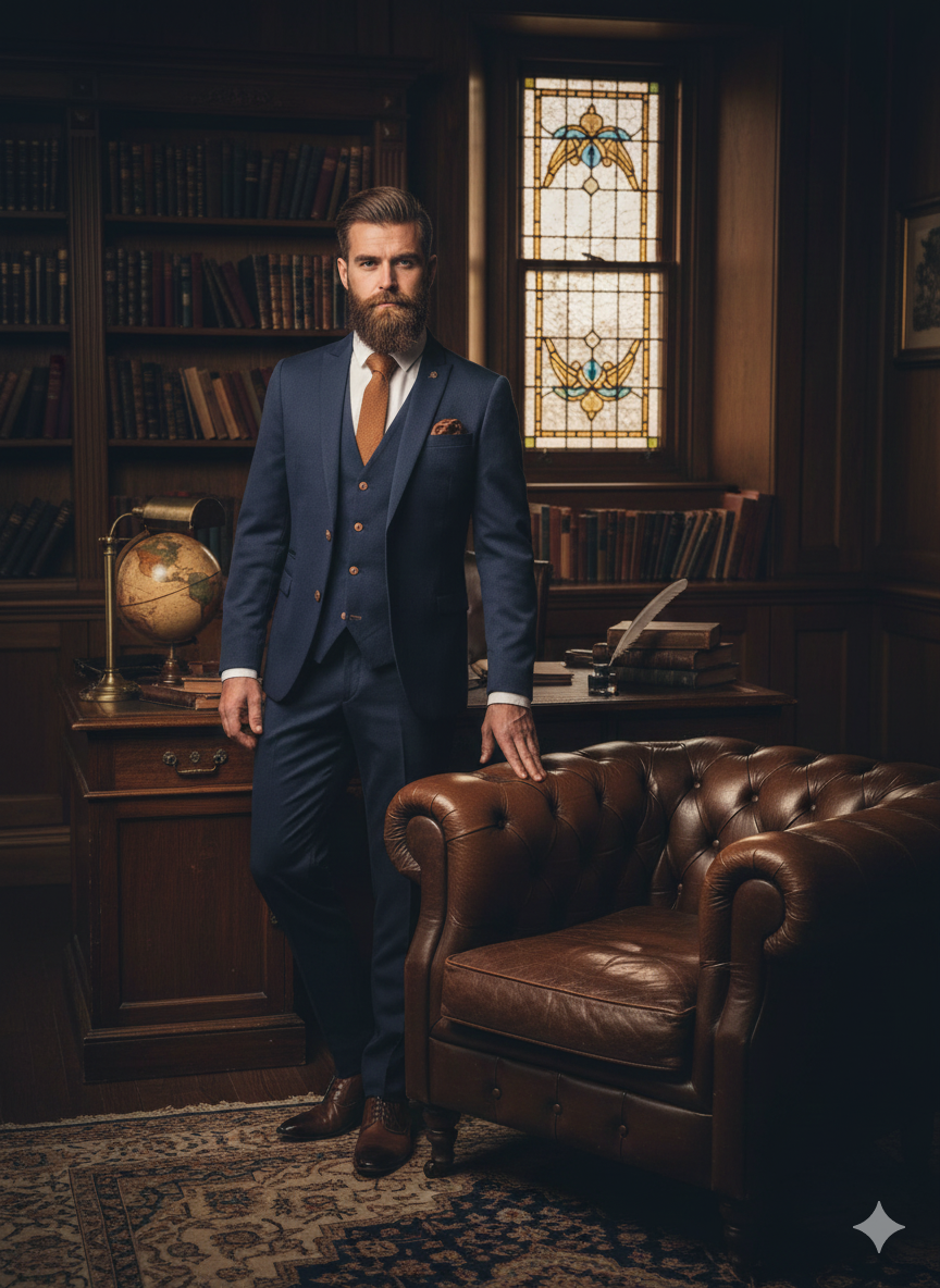 Navy blauw pak - Max royal blue 3-delig pak