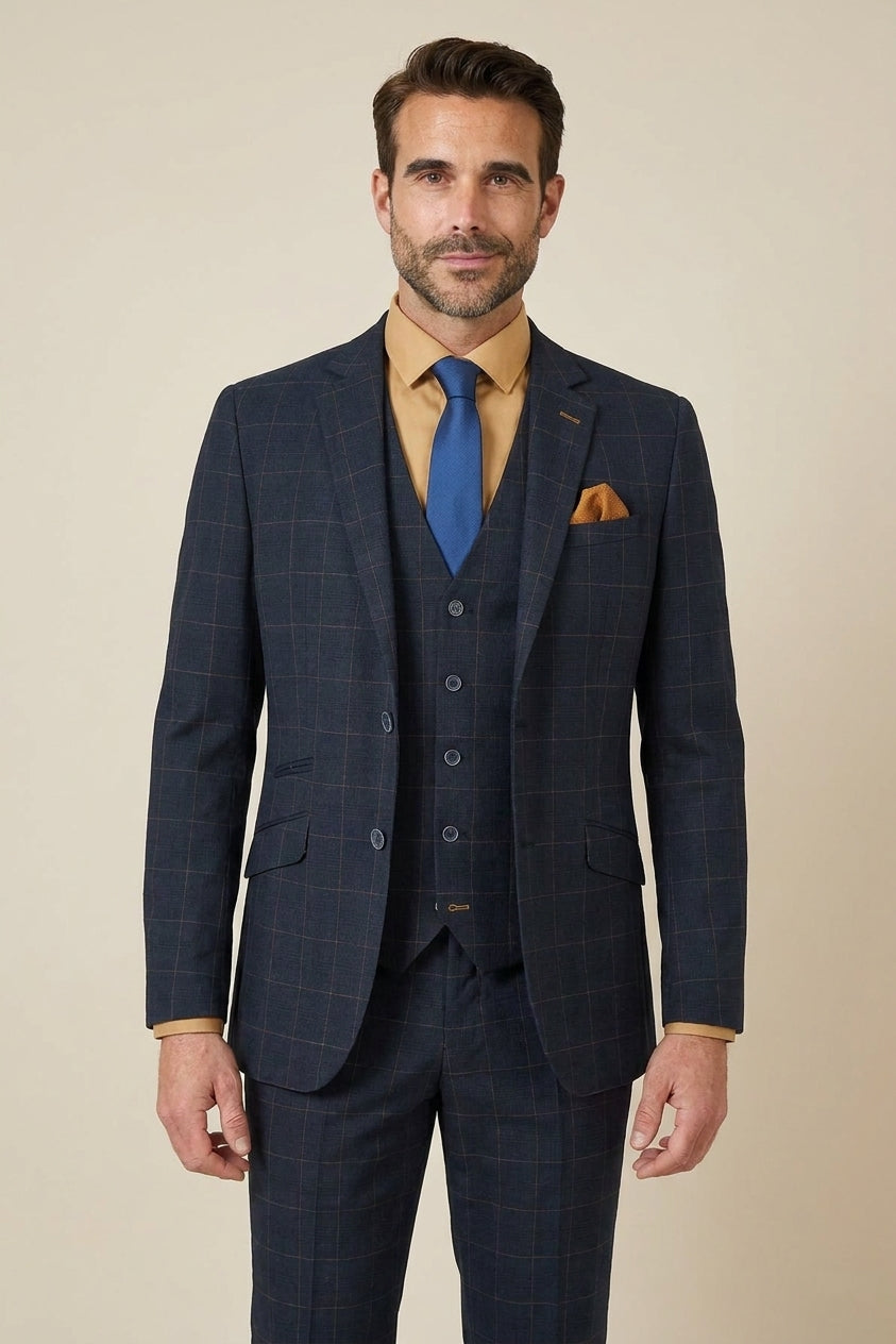 Driedelig heren Kostuum - Cavani Torino Navy — studiofoto