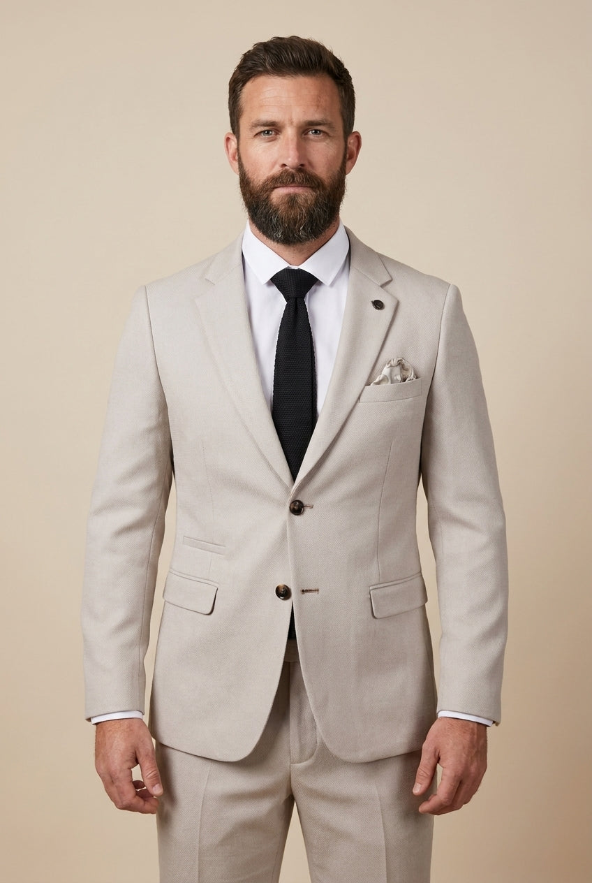 2-delig pak - Stone heren kostuum - Marc Darcy 2pc HM5 Stone suit — studiofoto