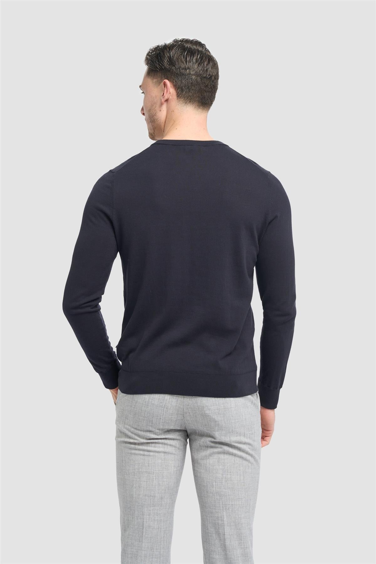Cavani Savio Navy - Lichtgewicht katoenen trui heren 3