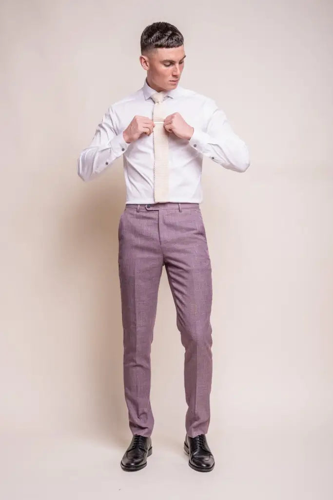 2-delig pak - slim fit heren kostuum - Cavani lilac suit 2pc