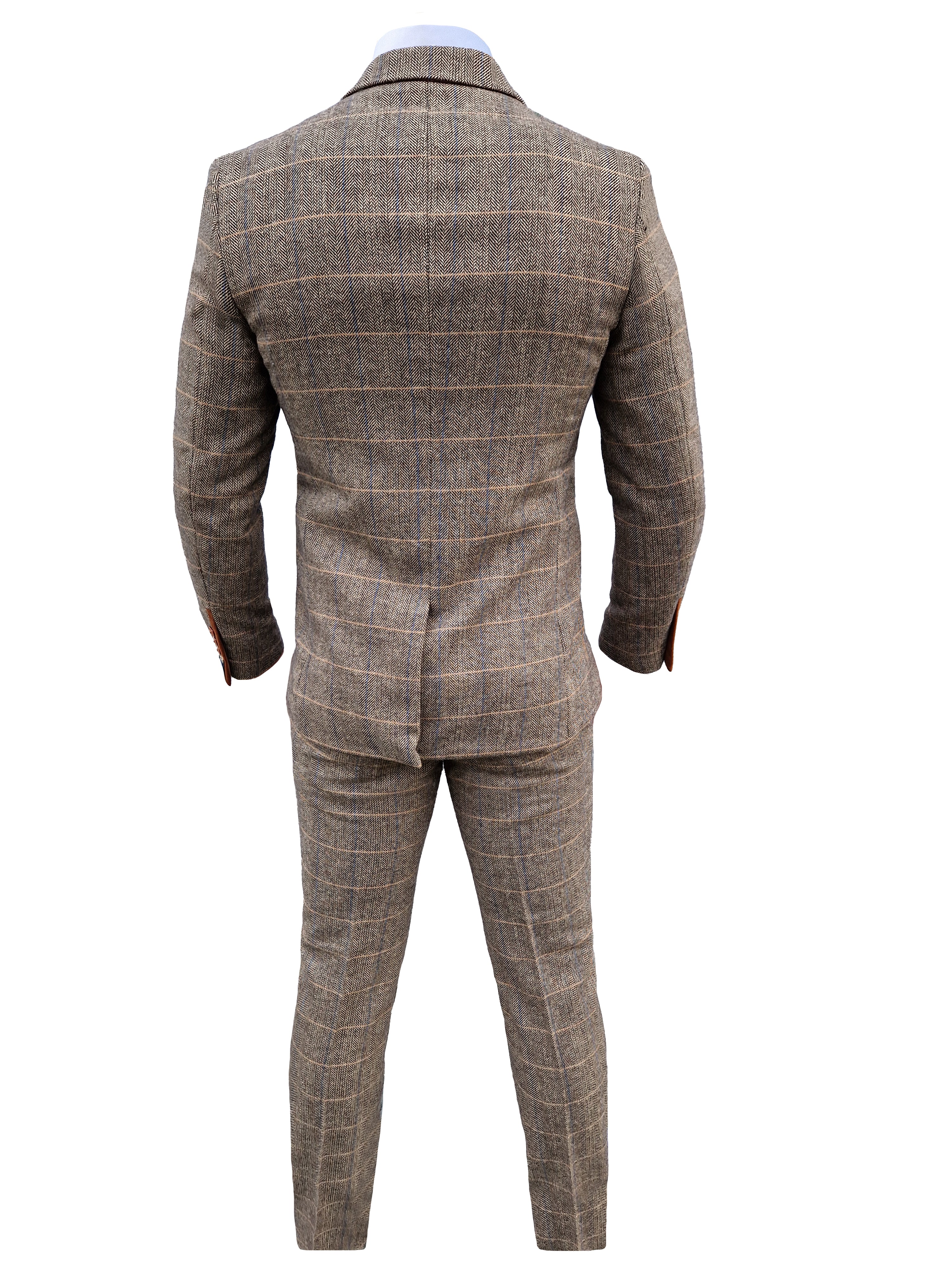 3 - delig Herenpak Herringbone Brown/Navy - Mix & Match