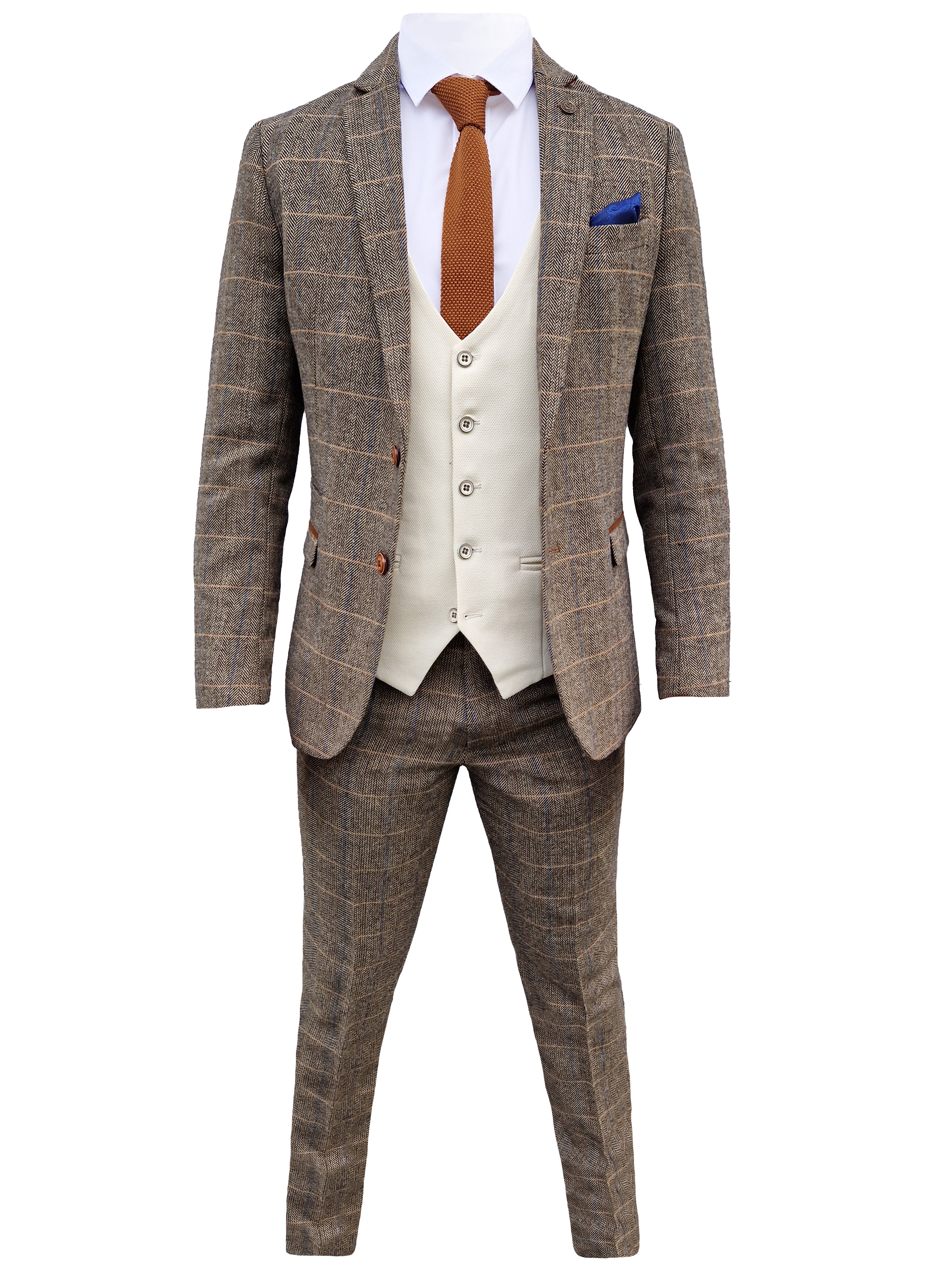 Mix and match - 3 - delig Herenpak Herringbone Brown/Cream