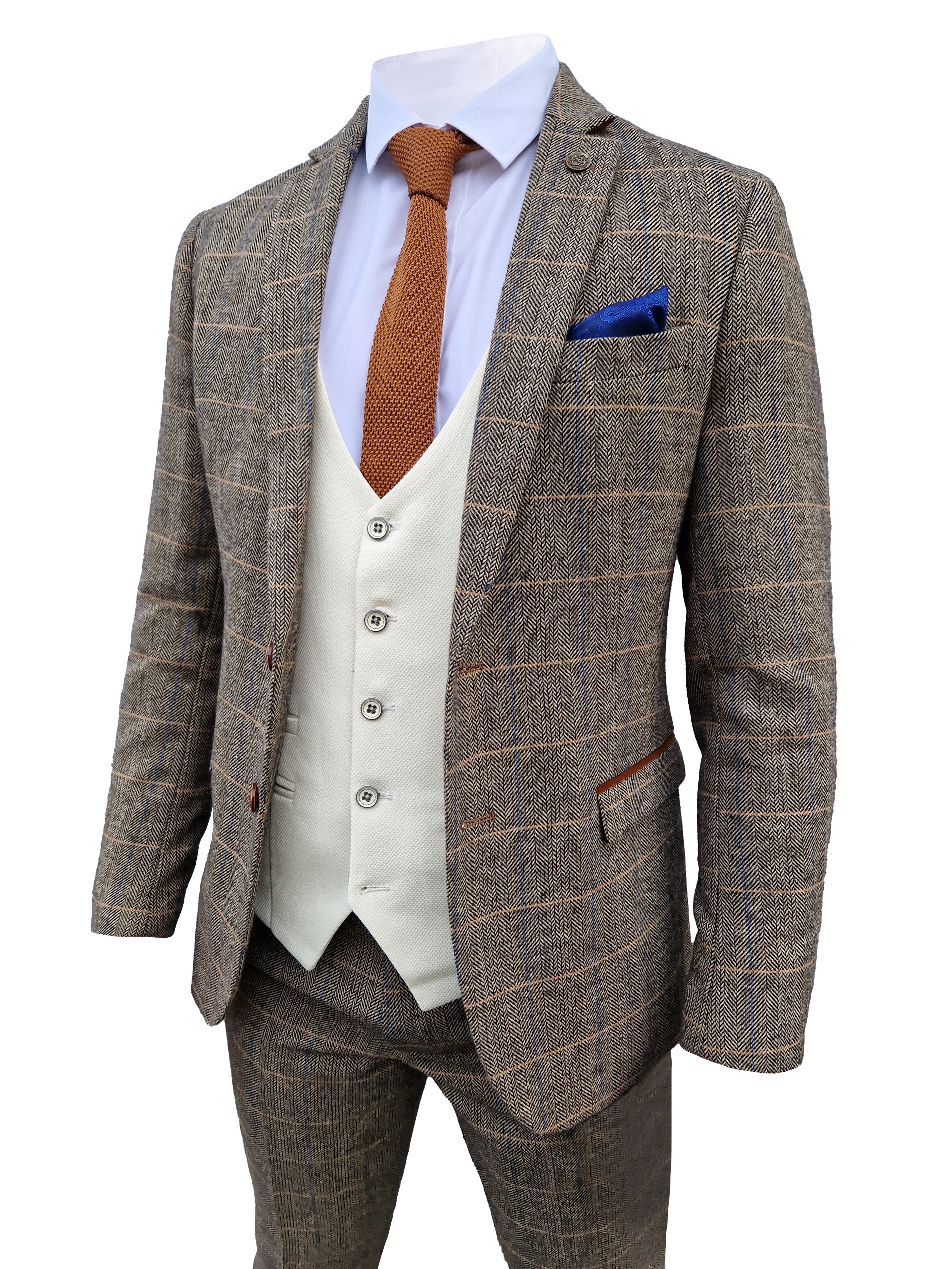 Mix and match - 3 - delig Herenpak Herringbone Brown/Cream