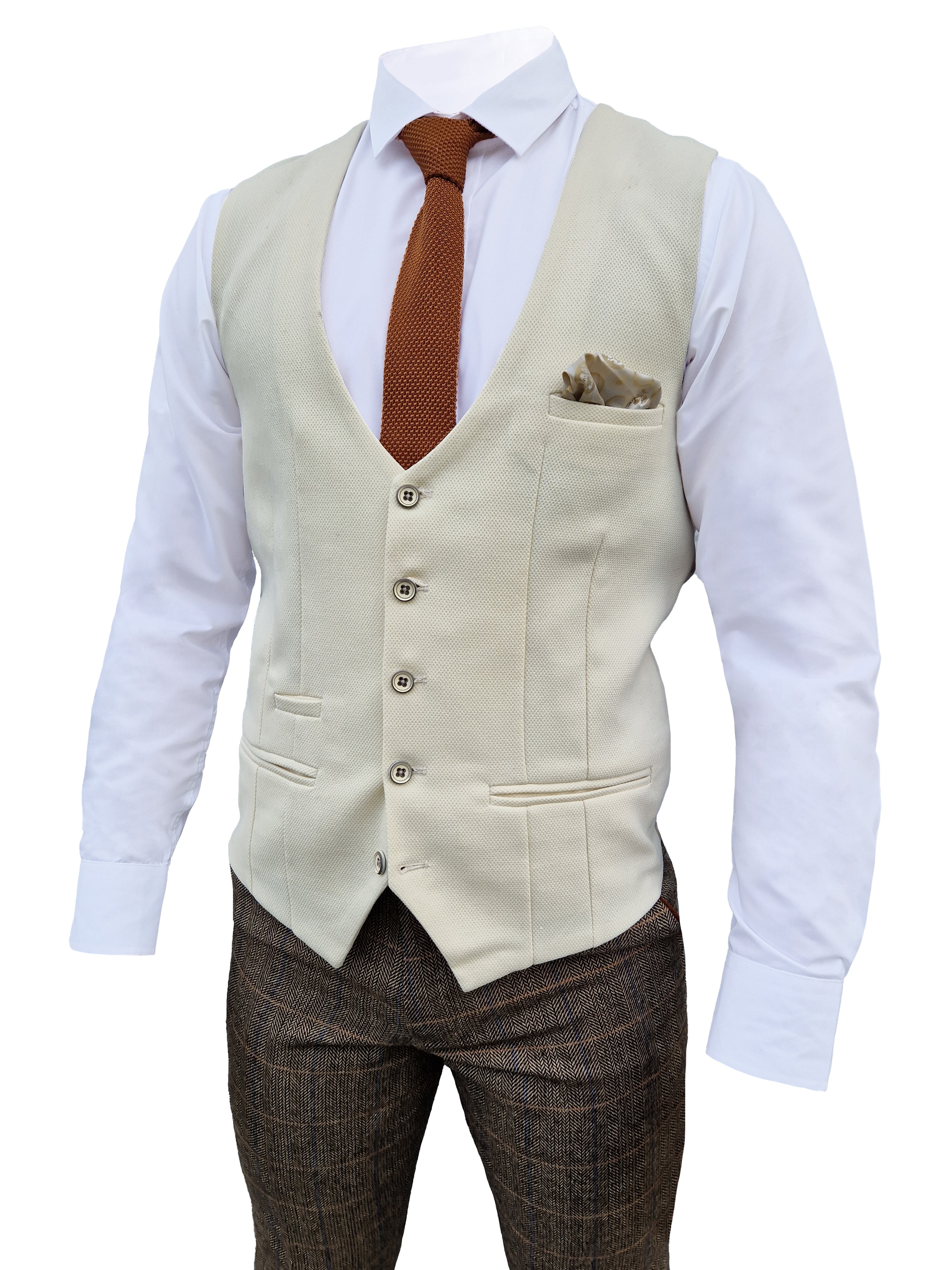 Mix and match - 3 - delig Herenpak Herringbone Brown/Cream