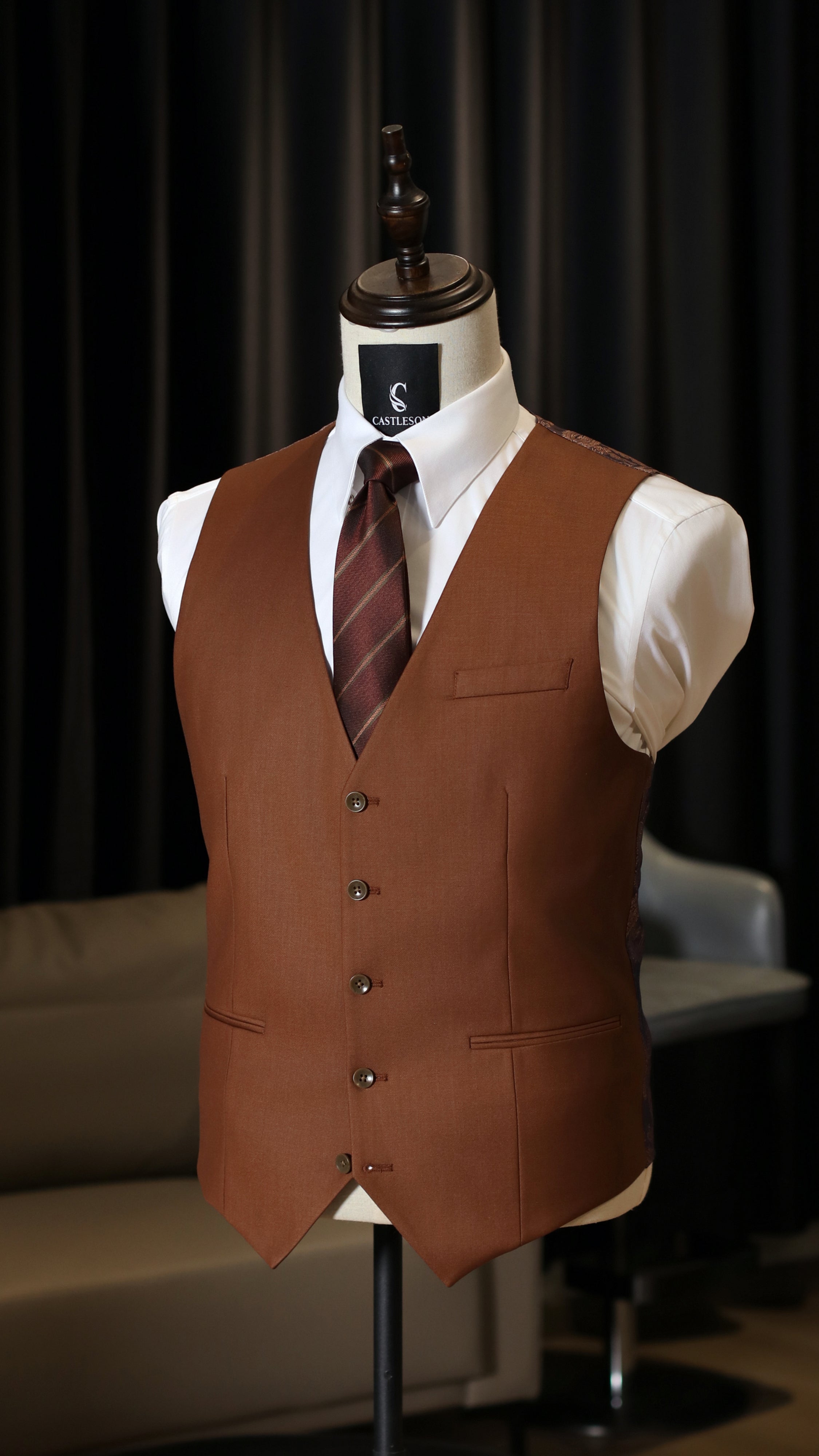 CASTLESON Admiral - Driedelig Herenpak Check Navy/Tan Mix & Match