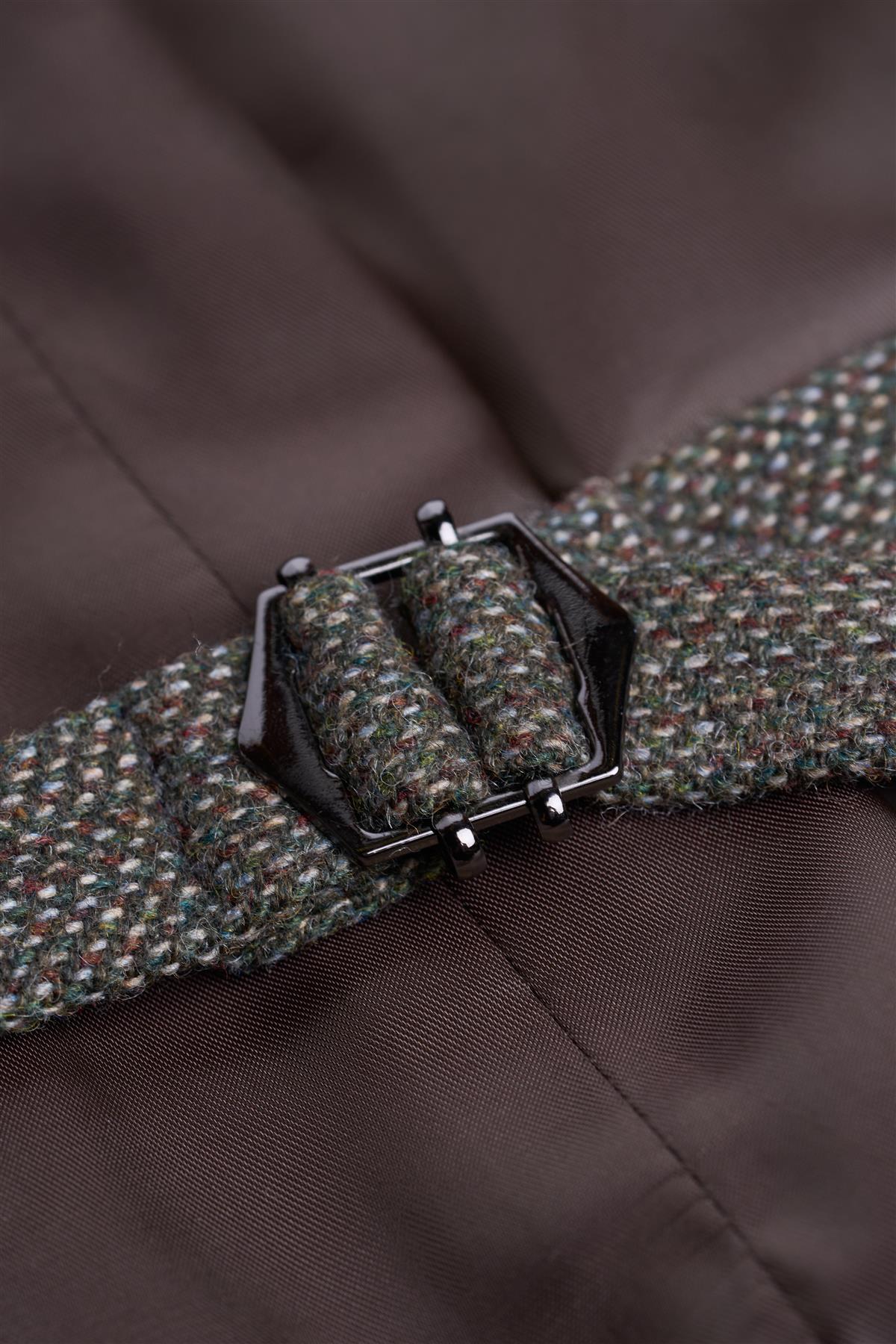 Cavani Thomas gilet heren – sage tweed met herringbone 7