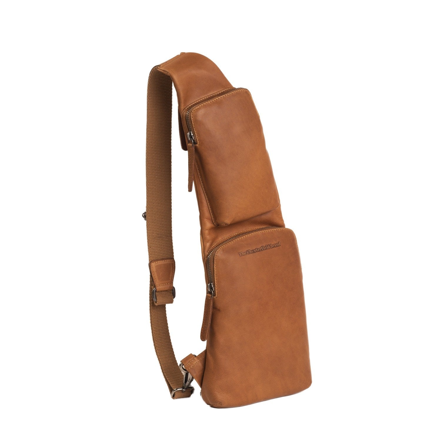 Leren Sling Bag Cognac Logan