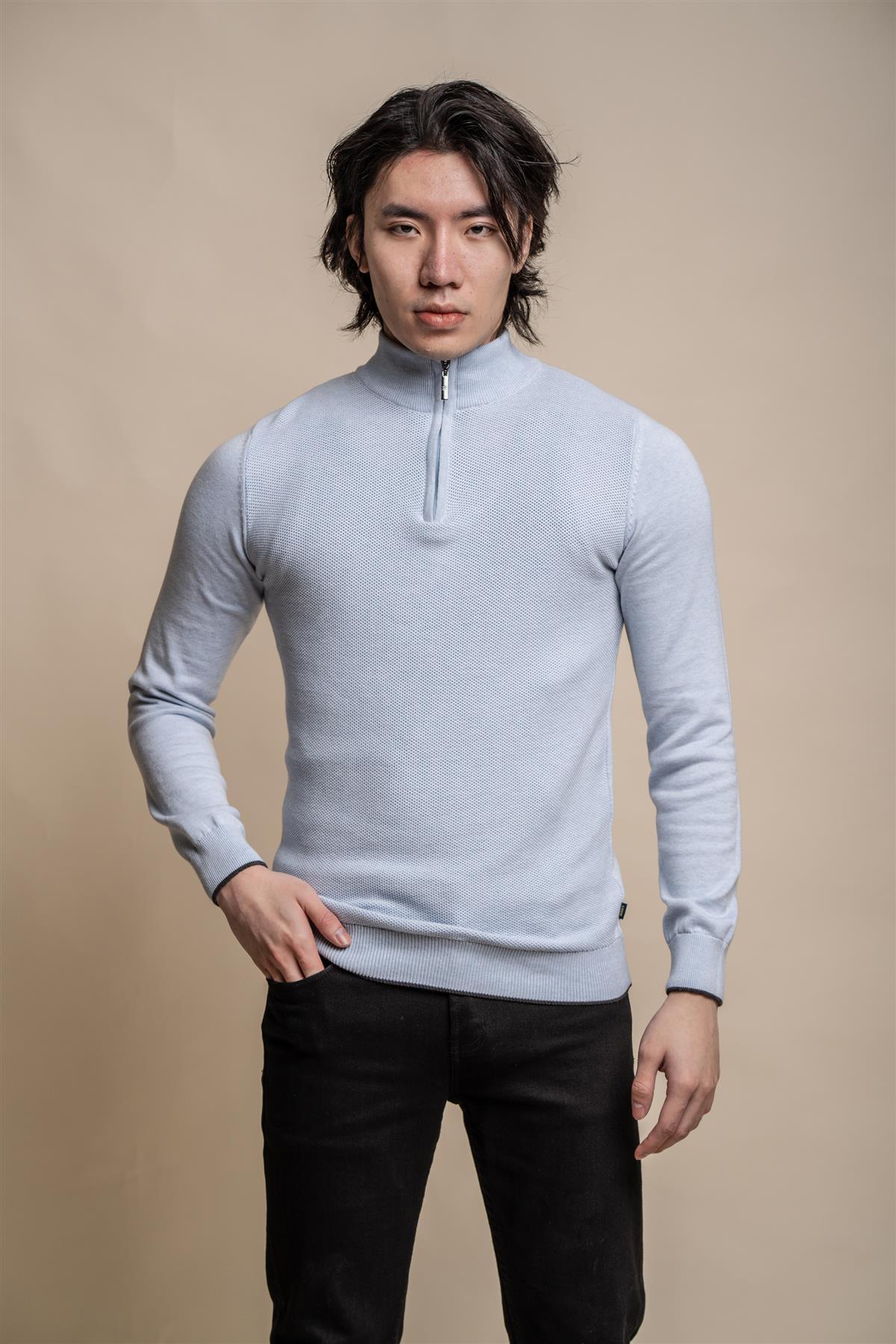 Kyle Navy - Pullover Heren met Rits - Cavani