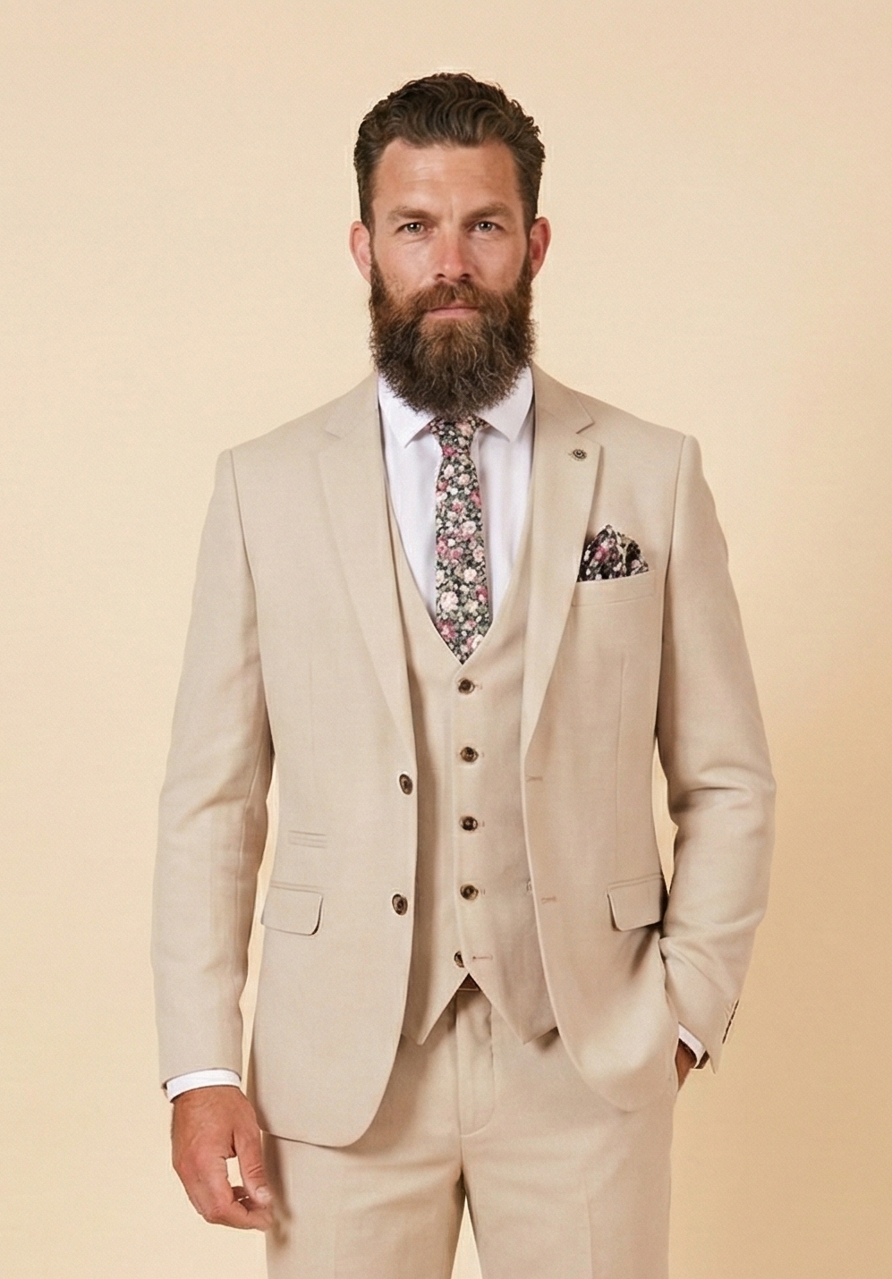 3-delad kostym - Stone herrkostym - Marc Darcy HM5 Stone kostym