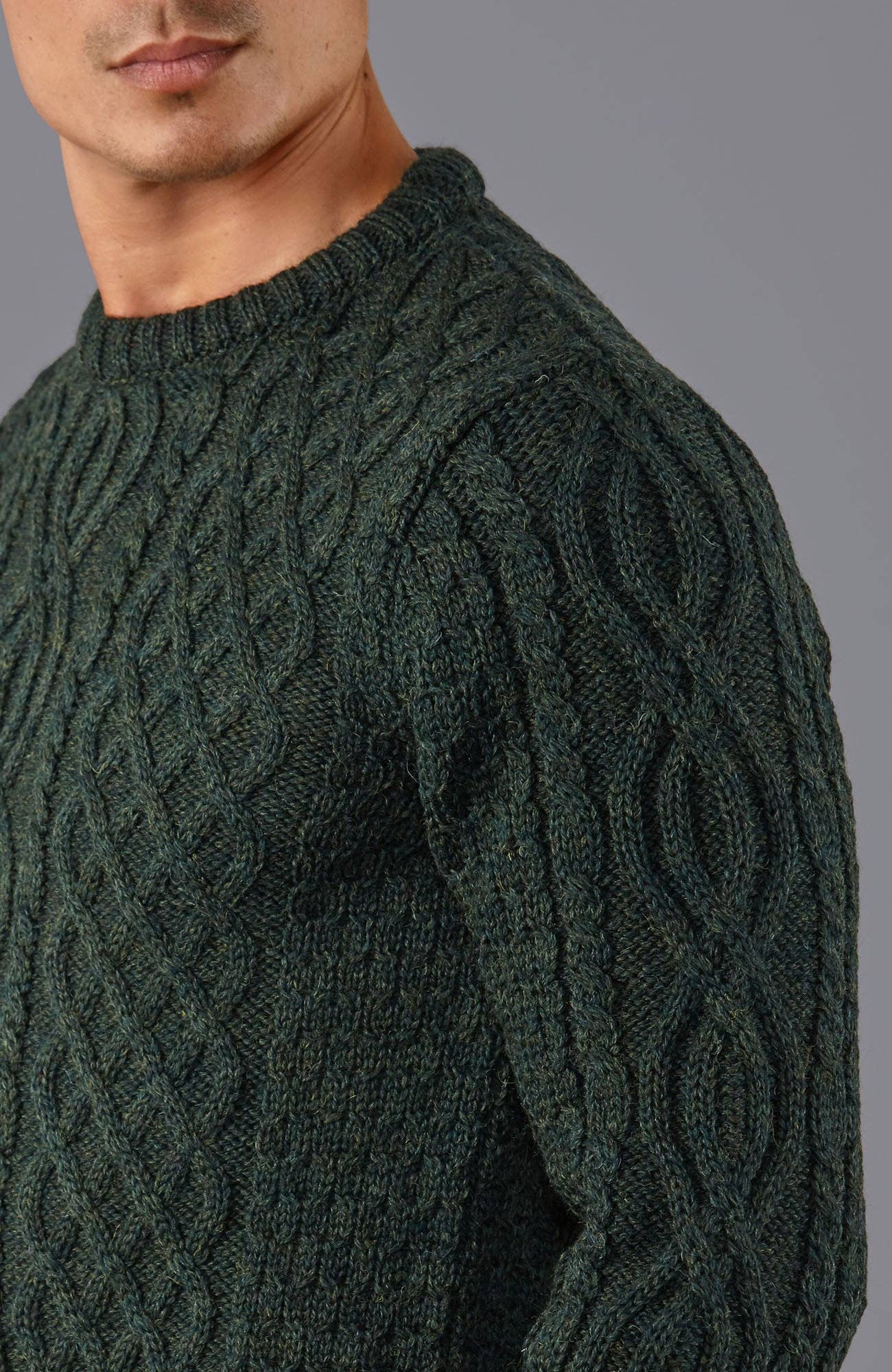 Jarvis Aran Cable sweater van 100% Britse wol voor heren