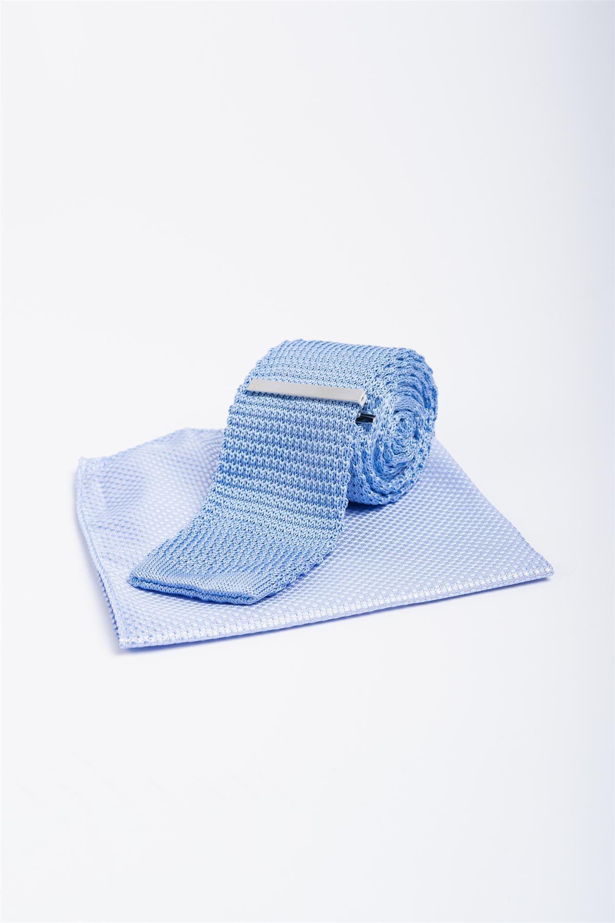 Stropdas Set Knitted Sky Blue - Cavani