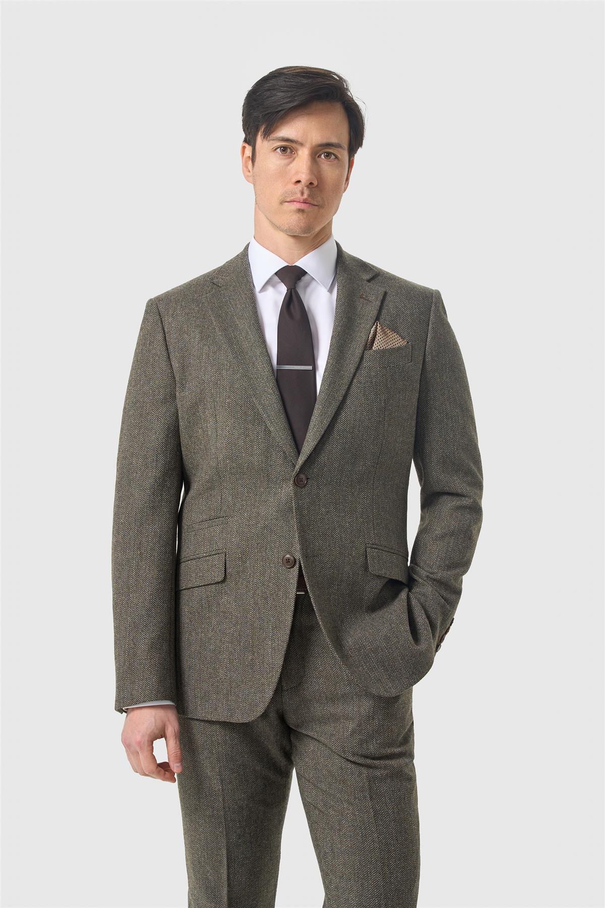 Cavani Thomas colbert heren – saliegroen tweed 3