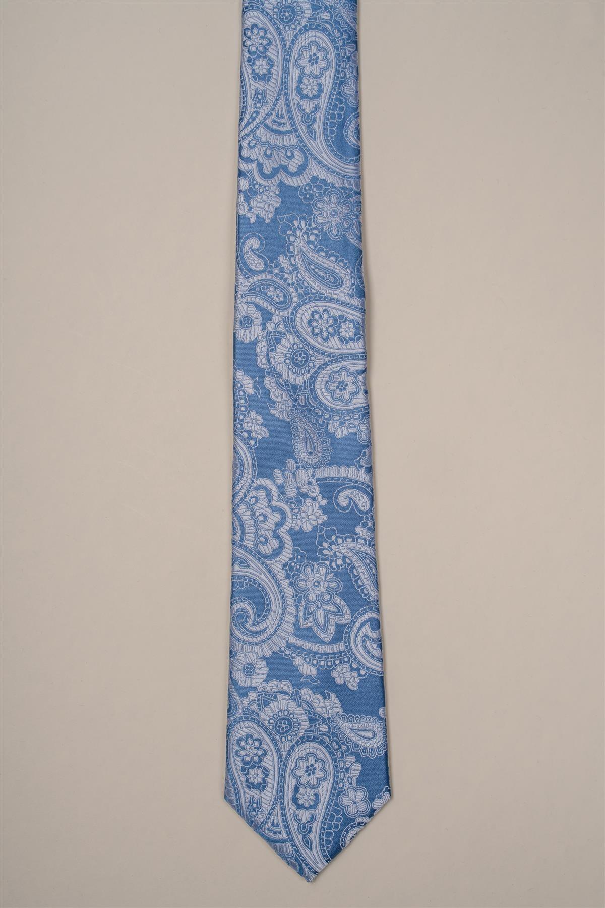 House of Cavani Premium lichtblauwe paisley stropdas 4
