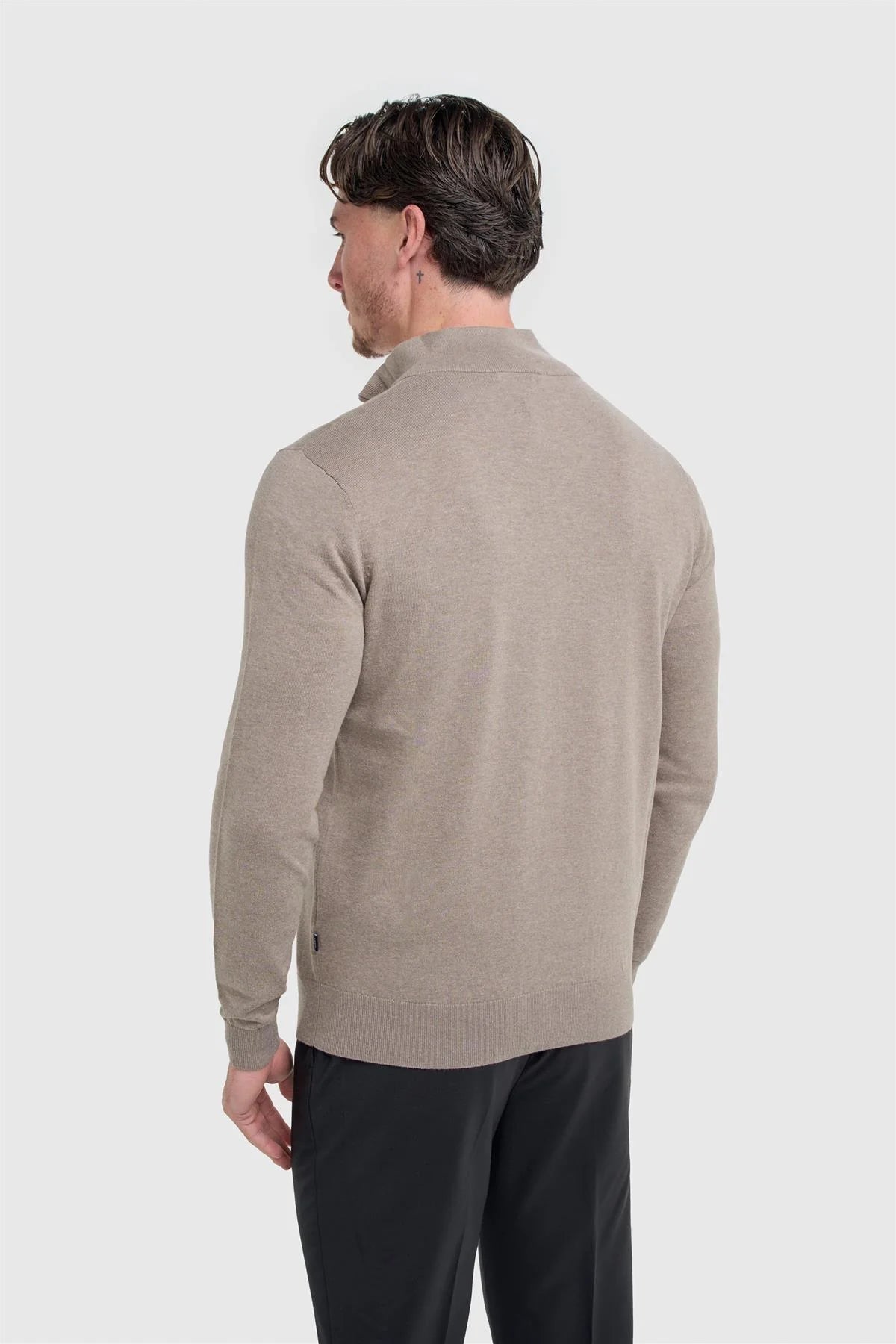 Cavani Ivano Light Brown - Pullover Heren met Rits