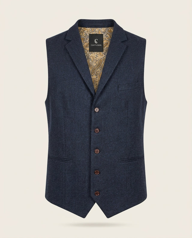 CASTLESON - Gilet Chief Navy Tweed