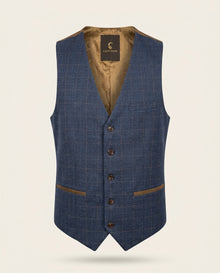 CASTLESON - Gilet Admiral Check Navy