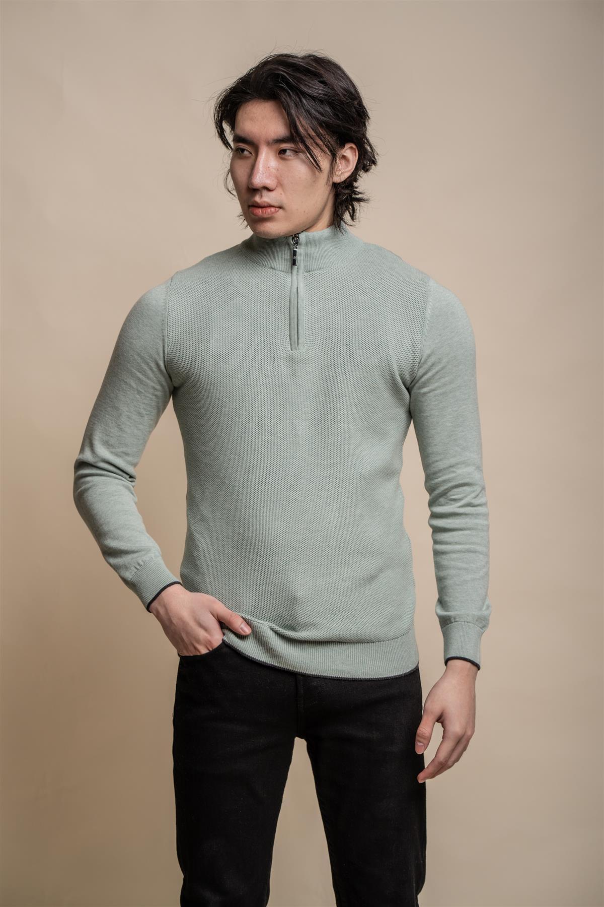 Kyle Navy - Pullover Heren met Rits - Cavani