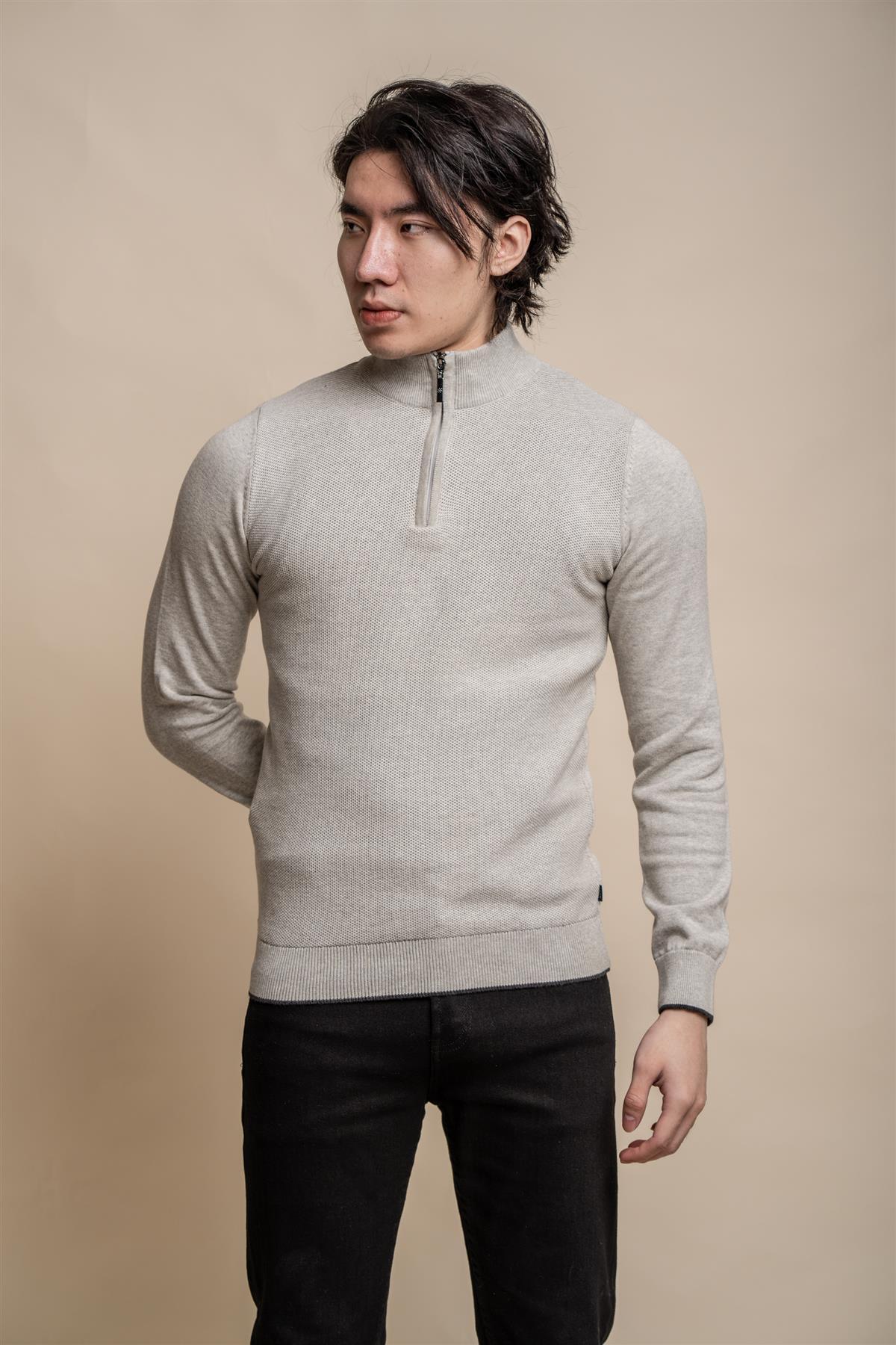 Kyle Navy - Pullover Heren met Rits - Cavani