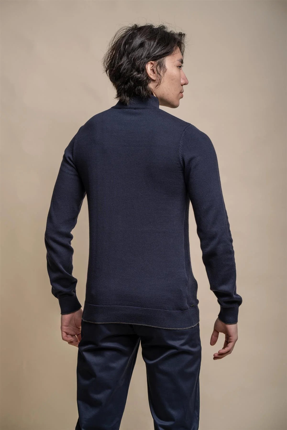 Kyle Navy - Pullover Heren met Rits - Cavani