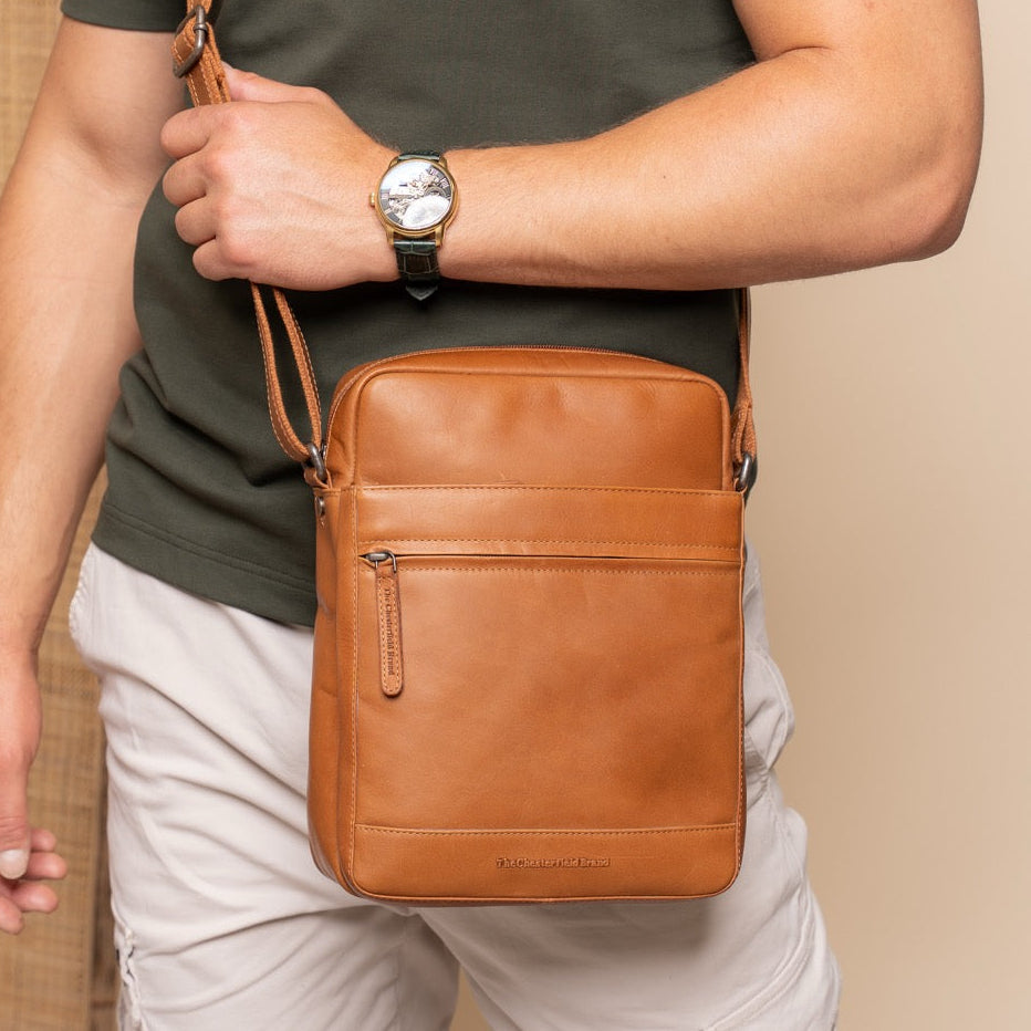Leren Crossbody Tas Cognac Anzora