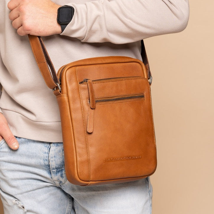 Leren Crossbody Tas Cognac Dessau