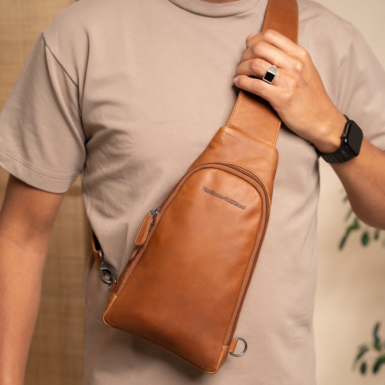 Leren Slingbag Cognac Bowey